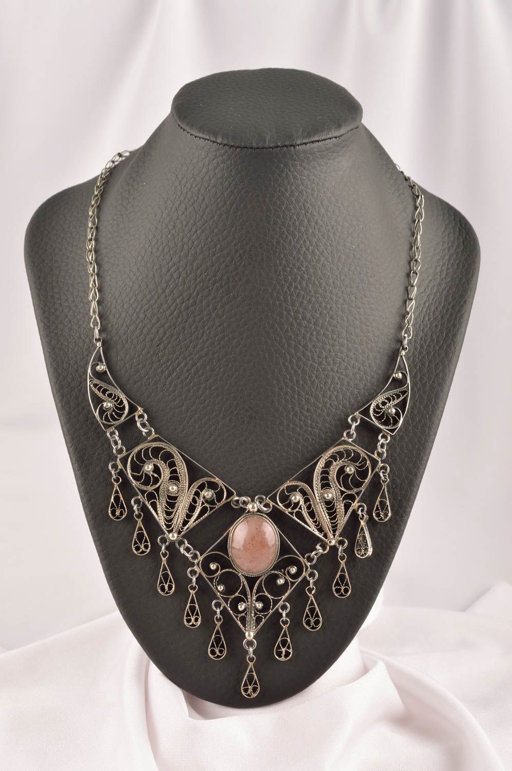 Lovely handmade necklace designer unusual accessories stylish beautiful jewelry photo 1