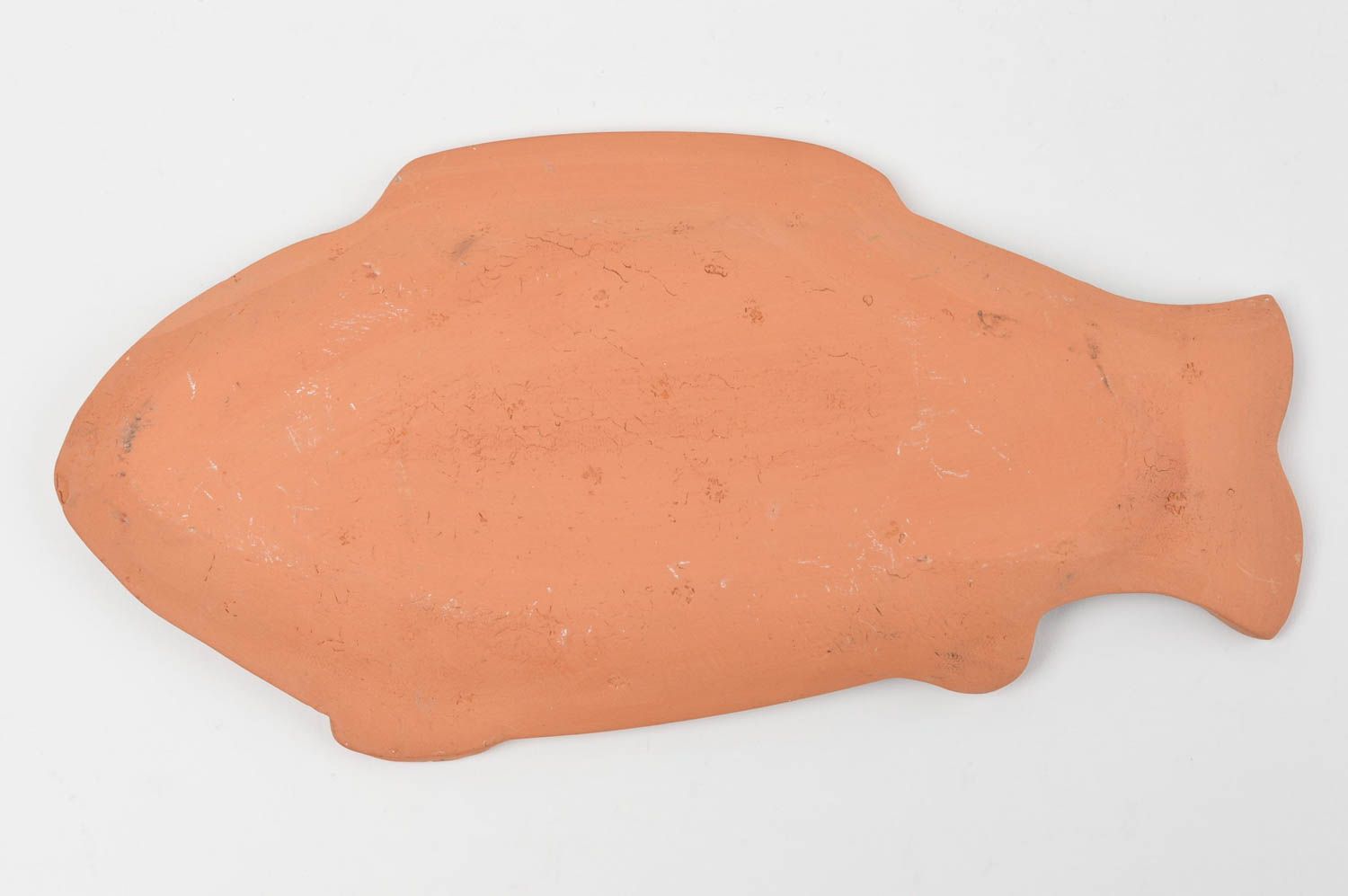 Assiette en forme de poisson faite main peinte originale en argile déco photo 4