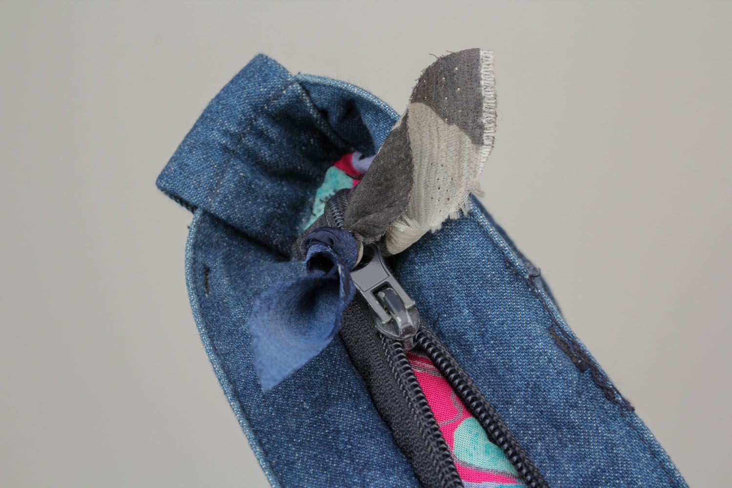 Borsa originale di jeans fatta a mano borsetta bella accessorio da ragazza foto 5