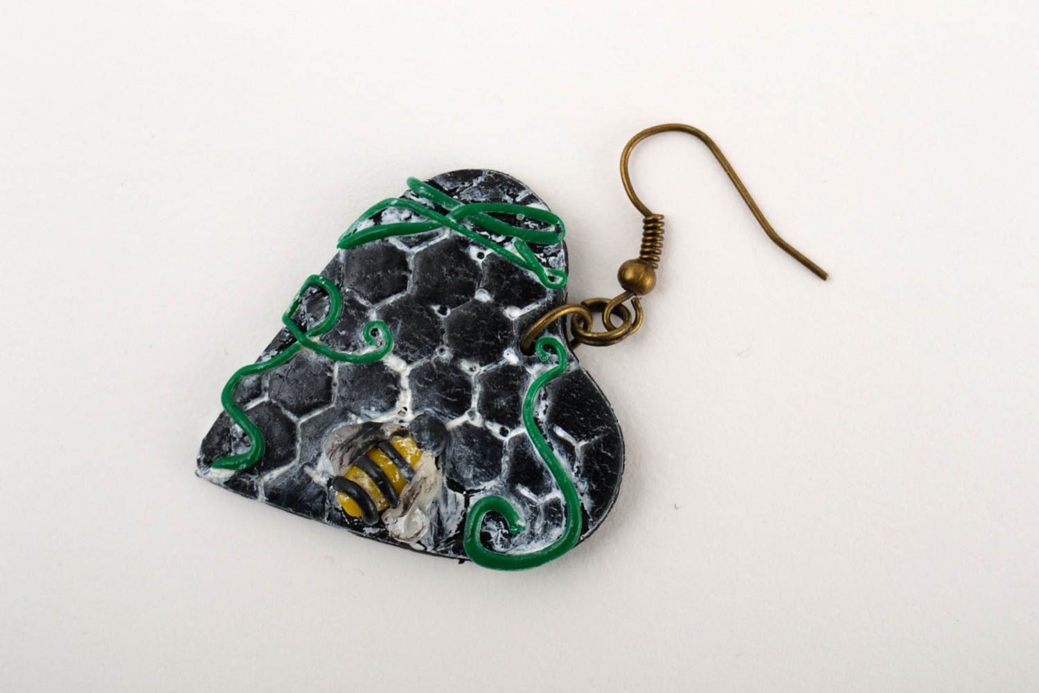 Unusual handmade plastic earrings plastic pendant polymer clay ideas gift ideas photo 3
