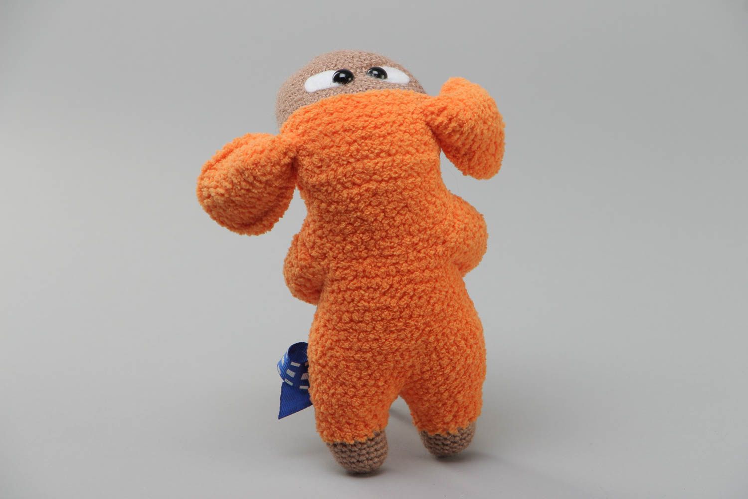 Handmade crochet acrylic toy cute decorative orange sheep present for children photo 4