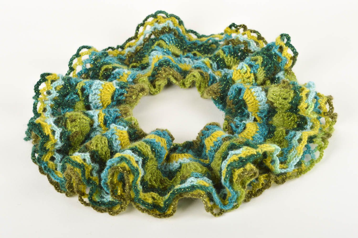 Handmade Damen Schal leichtes modisches Accessoire Schal aus Wolle schön grell foto 1