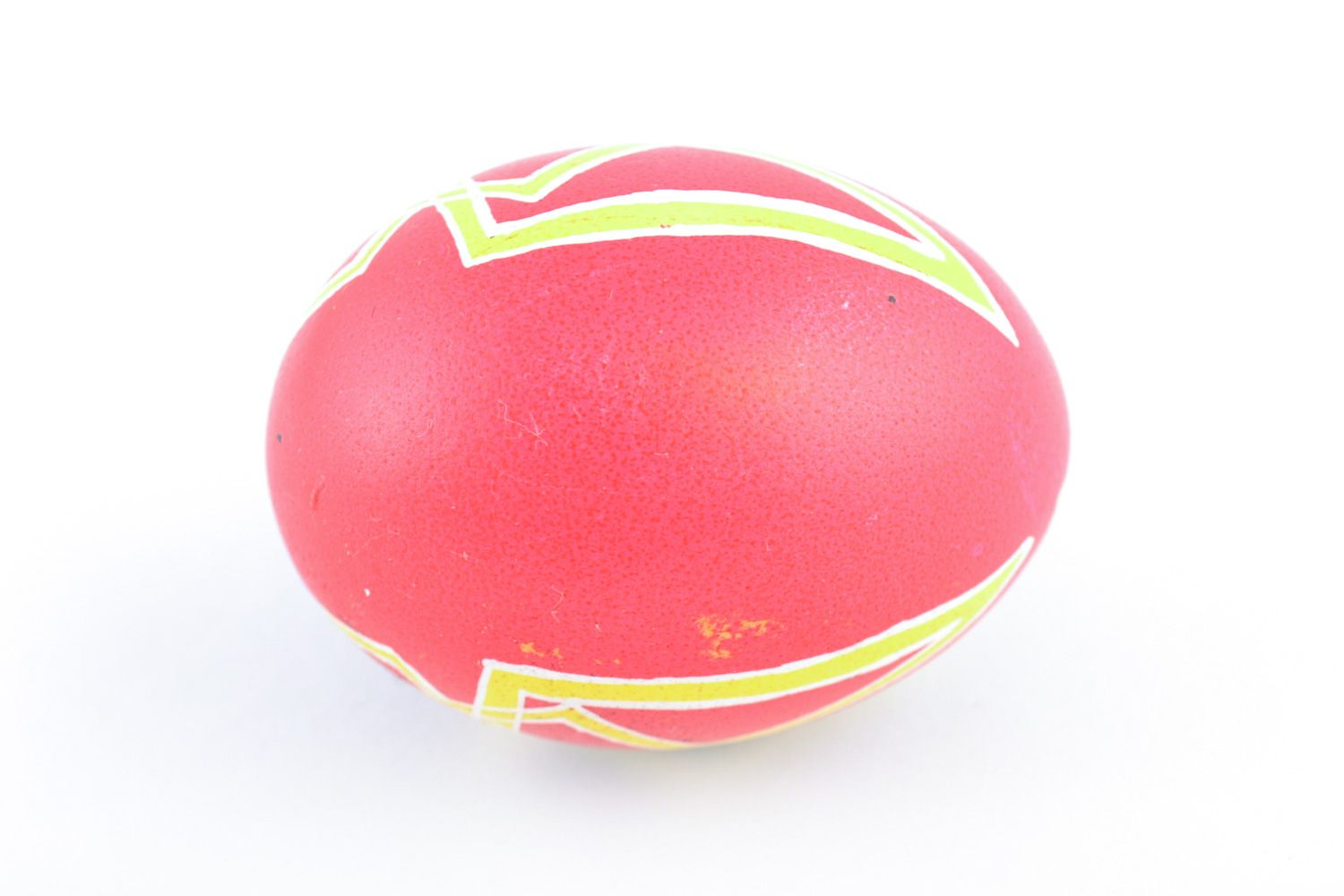 Handmade black and red Easter painted egg in Ukrainian style with Trident photo 3