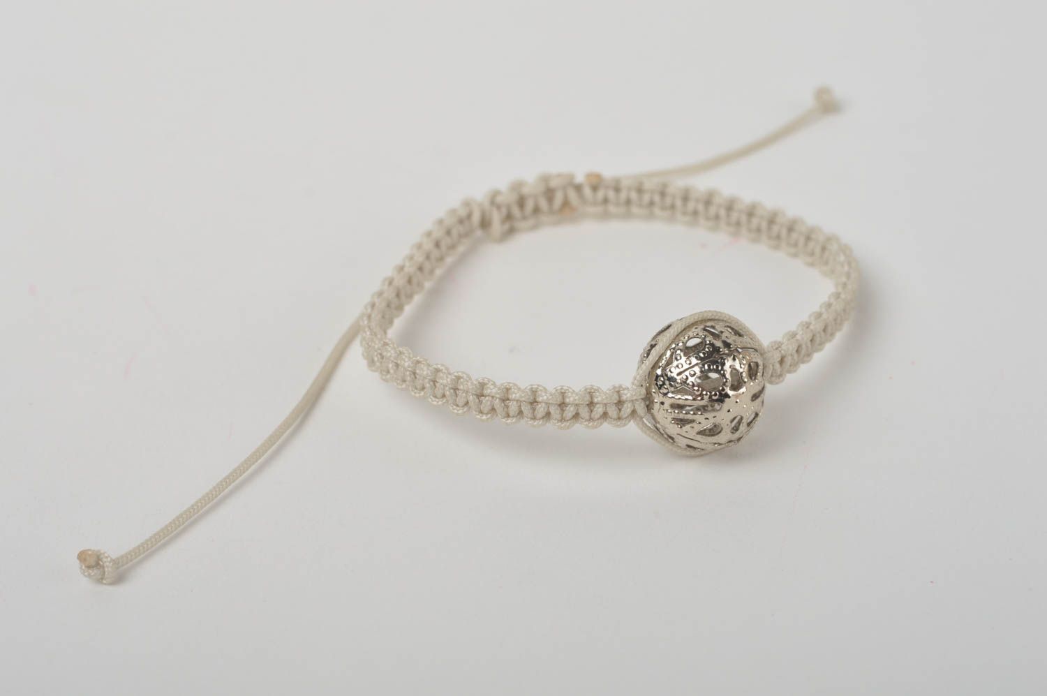 White thin bracelet wrist designer bracelet summer jewelry woven bracelet photo 2