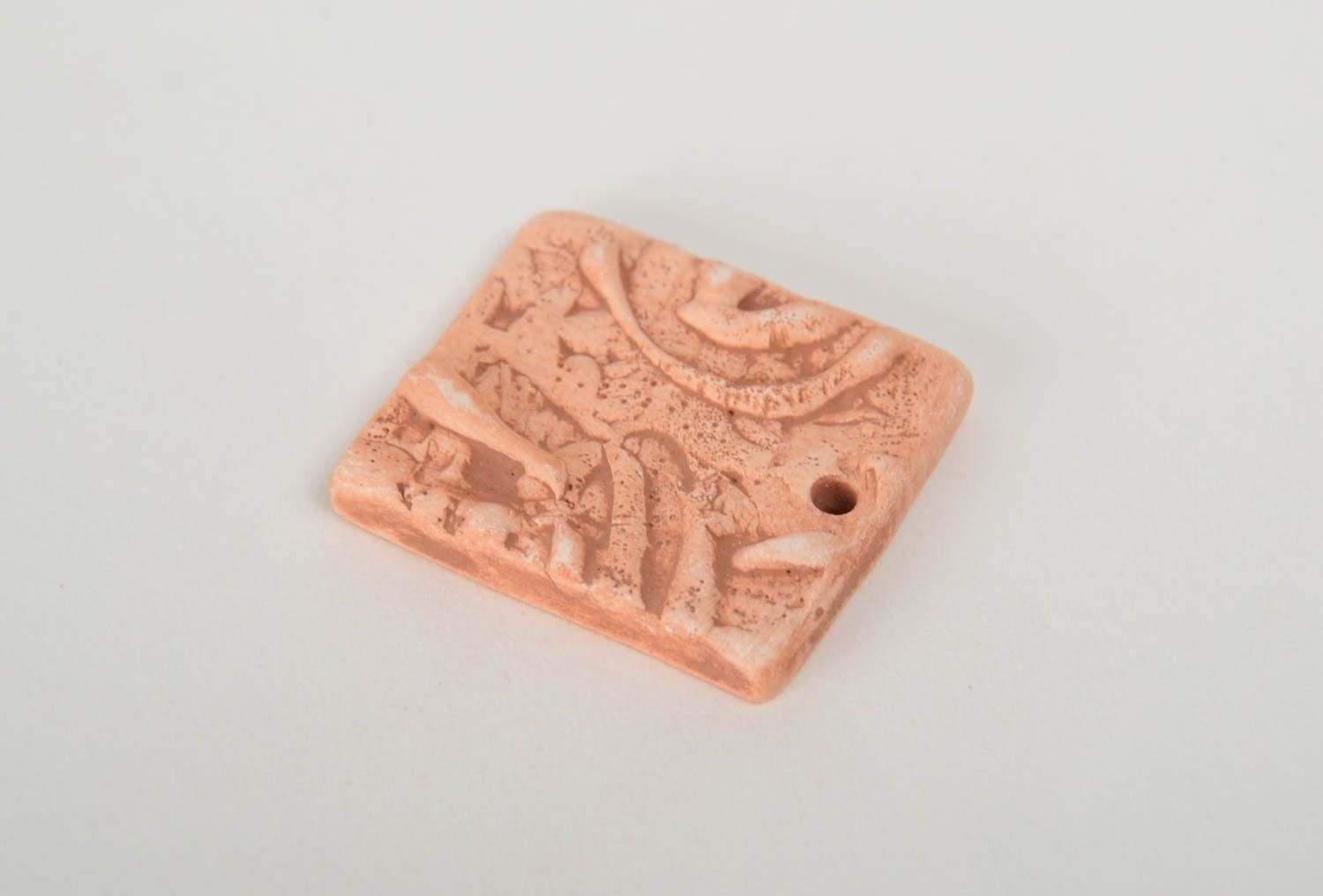 Beautiful homemade square clay craft blank for pendant making DIY photo 4