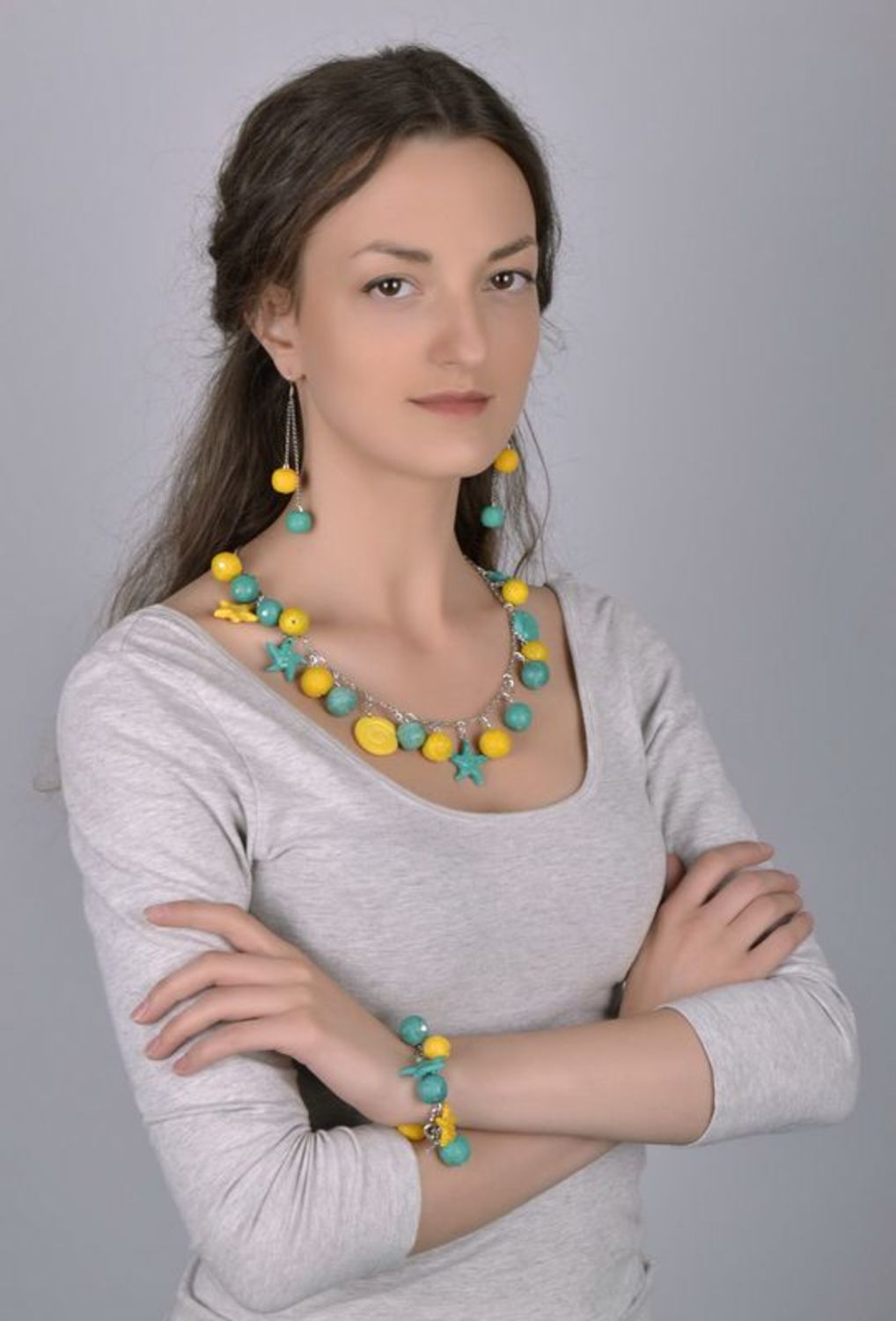 Assortiment des bijoux: collier, bracelet et boucles d'oreille Bonheur de menthe photo 4