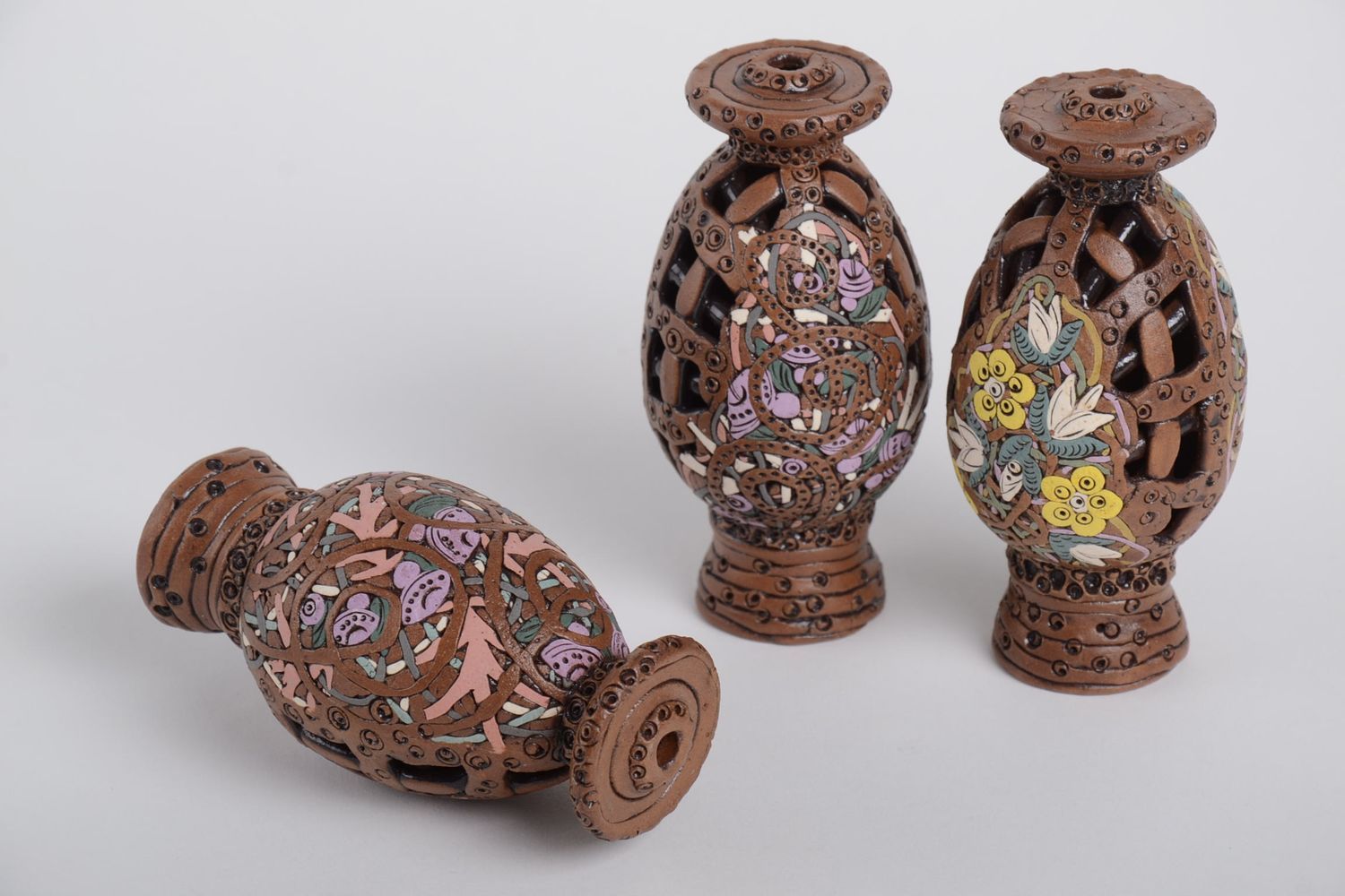 Portavelas de cerámica artesanales sostenedores de velas diseño de interior foto 3