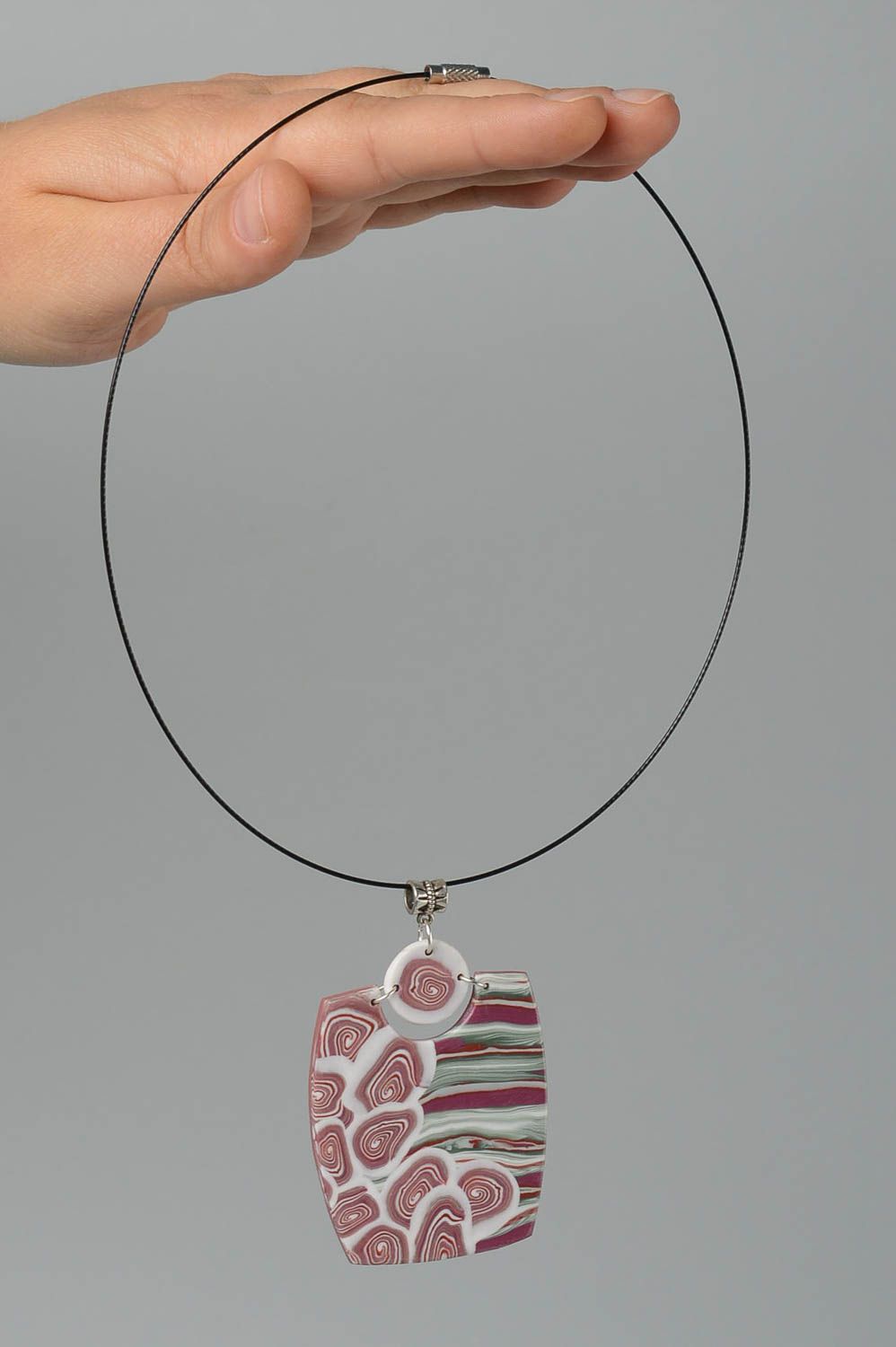 Handmade jewelry polymer clay jewelry designer pendant stylish pendant girl gift photo 5