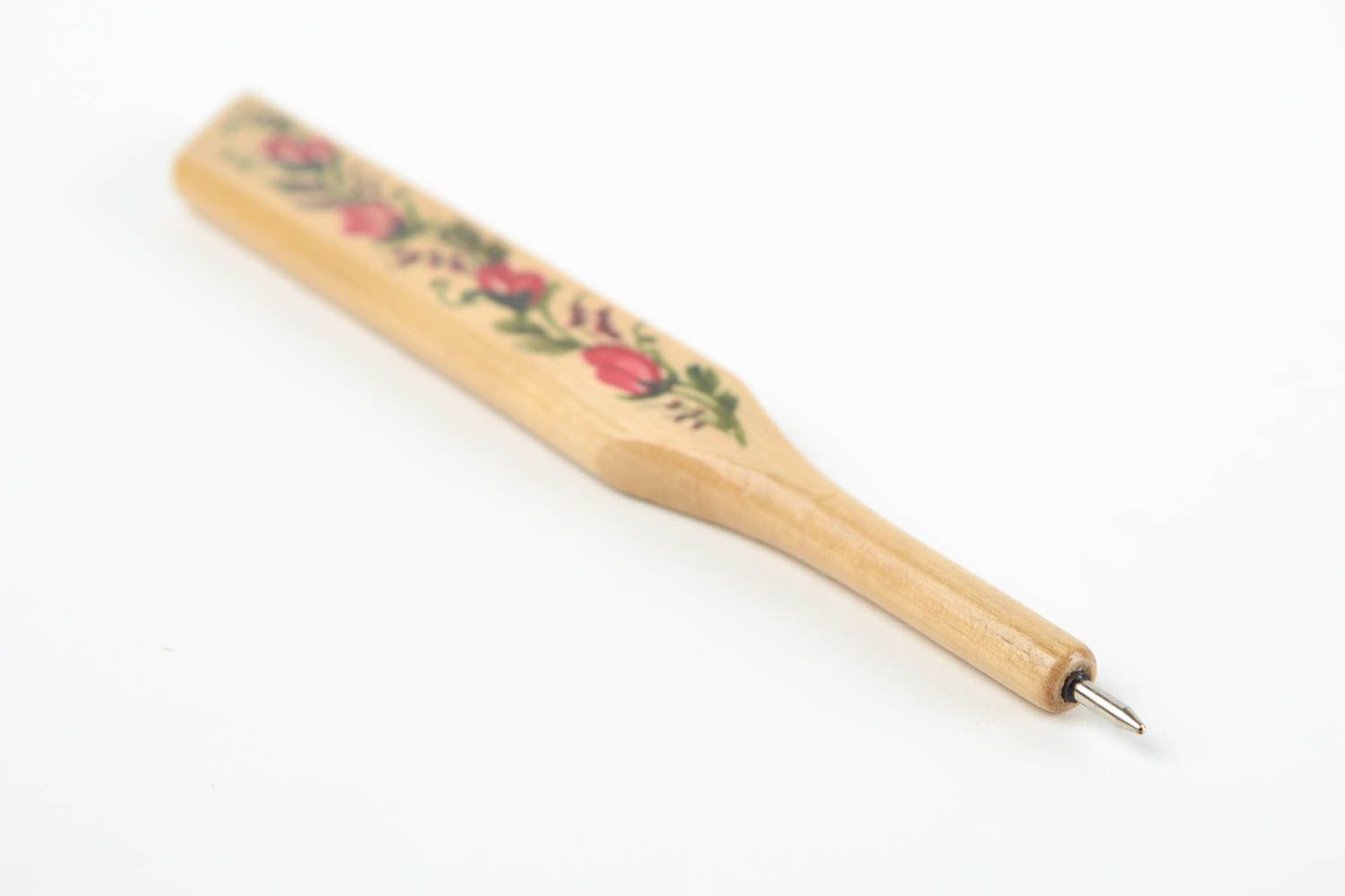 Красивая ручка подарок ручной работы этнический сувенир с петриковской росписью фото 5