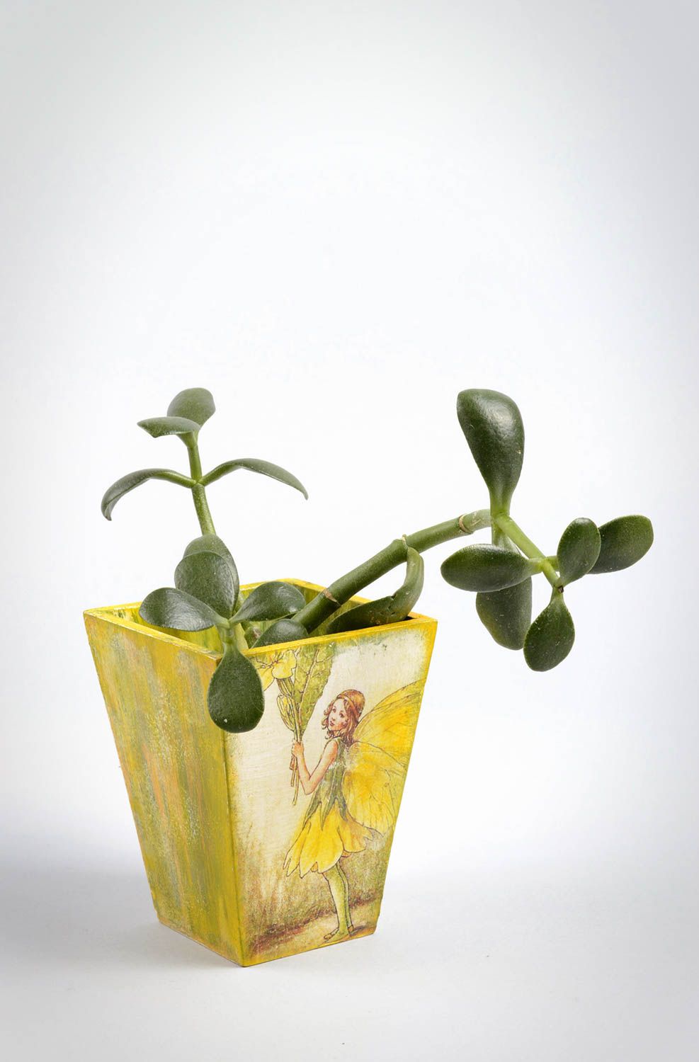 Portafiori fatto a mano vaso per fiori in decoupage vaso decorativo in legno
 foto 5