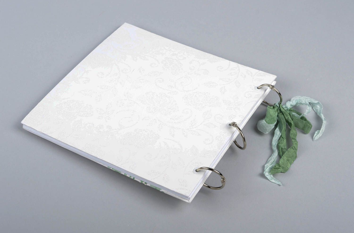 Livre d'or de mariage fait main en carton et papier avec fleurs Cadeau original photo 2