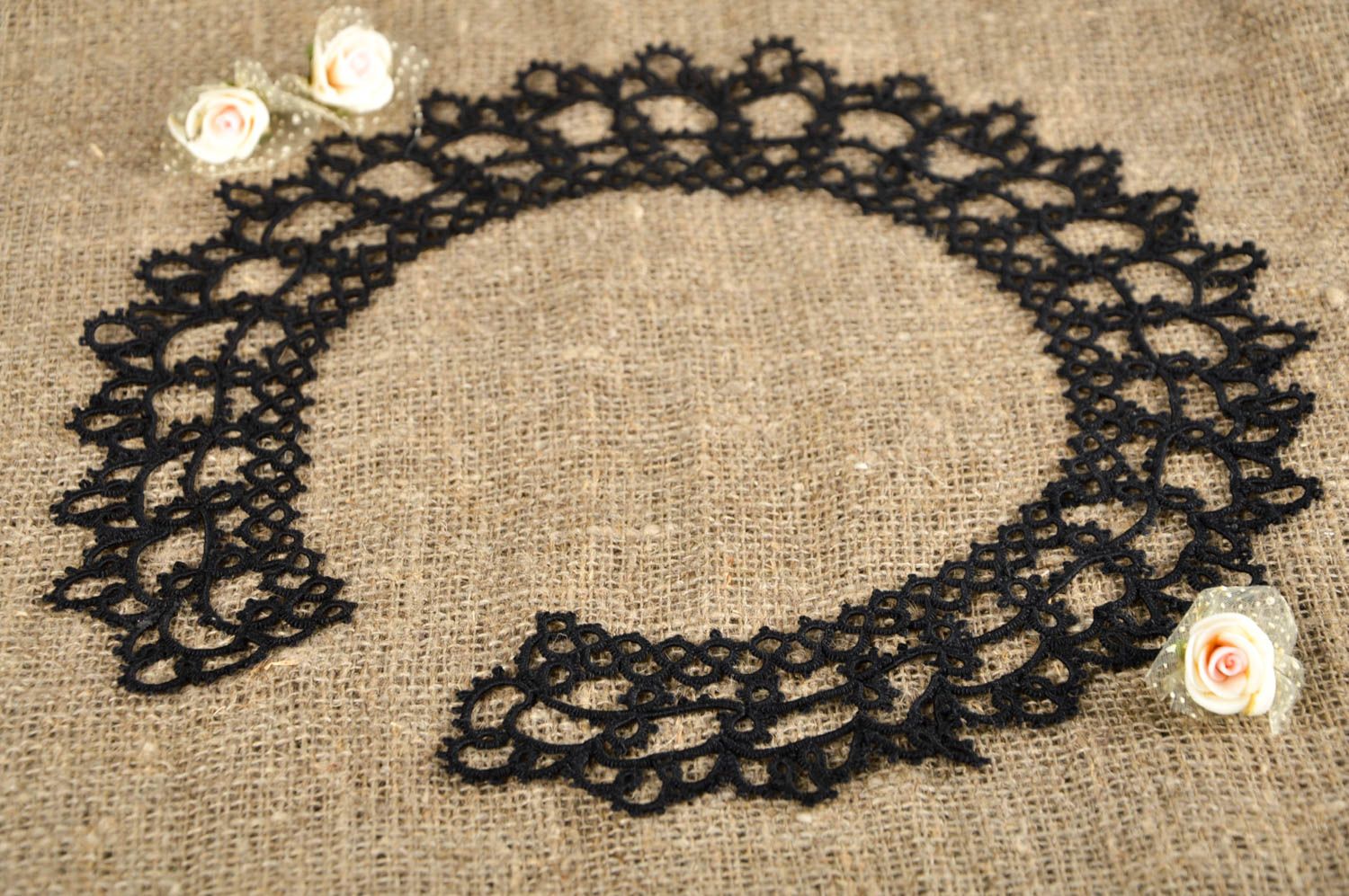 Stylish handmade textile necklace woven lace necklace beautiful jewellery photo 1