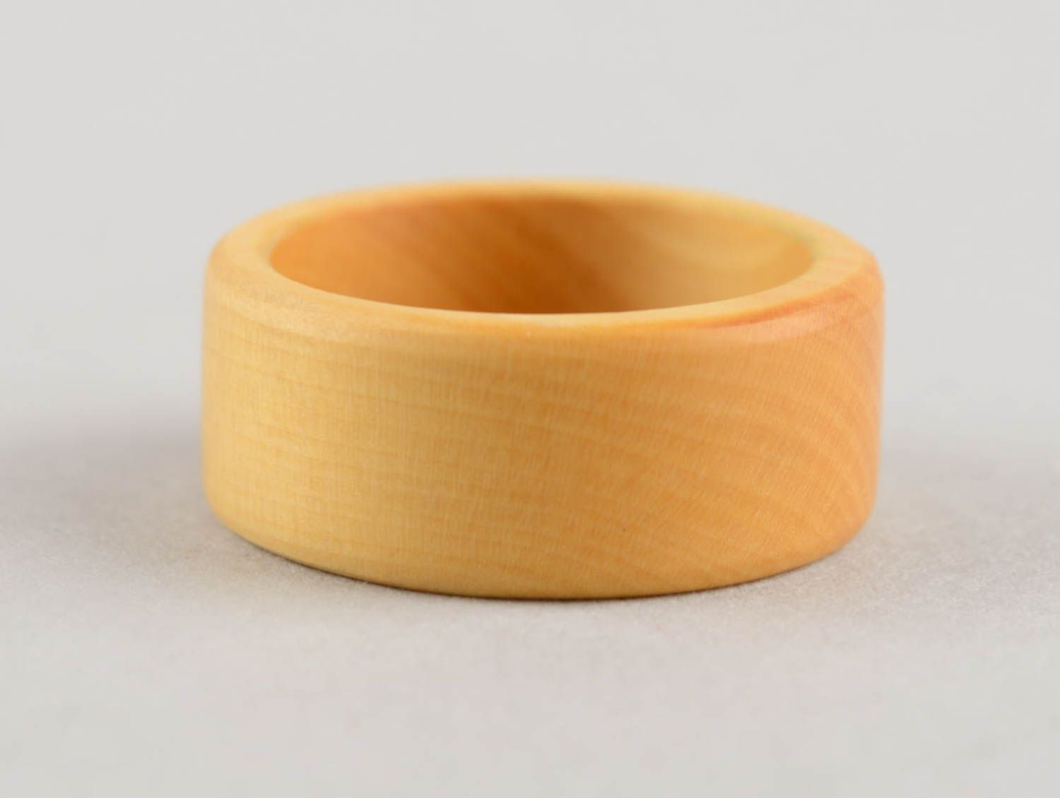 Handmade stylish laconic designer ring for men and women carved of wood photo 5