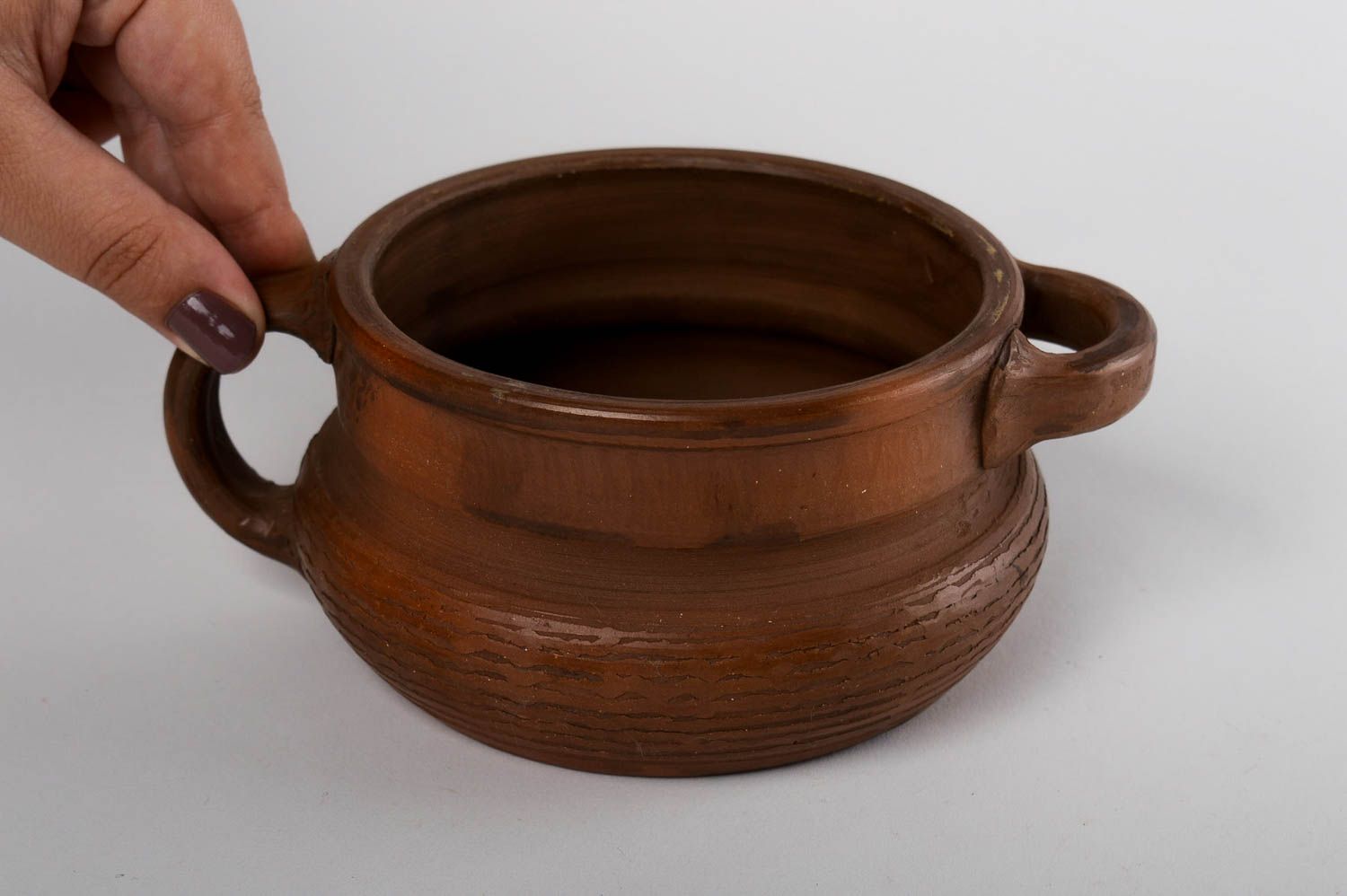 Teller Keramik handmade Suppen Terrine Teller braun Geschenk für Frauen 750 ml foto 5