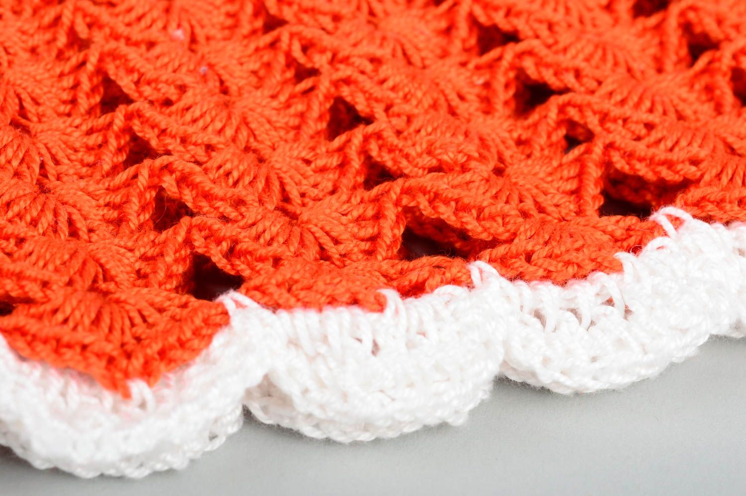 Robe fille fait main Robe tricotée orange en fils de coton Vêtement enfant photo 5