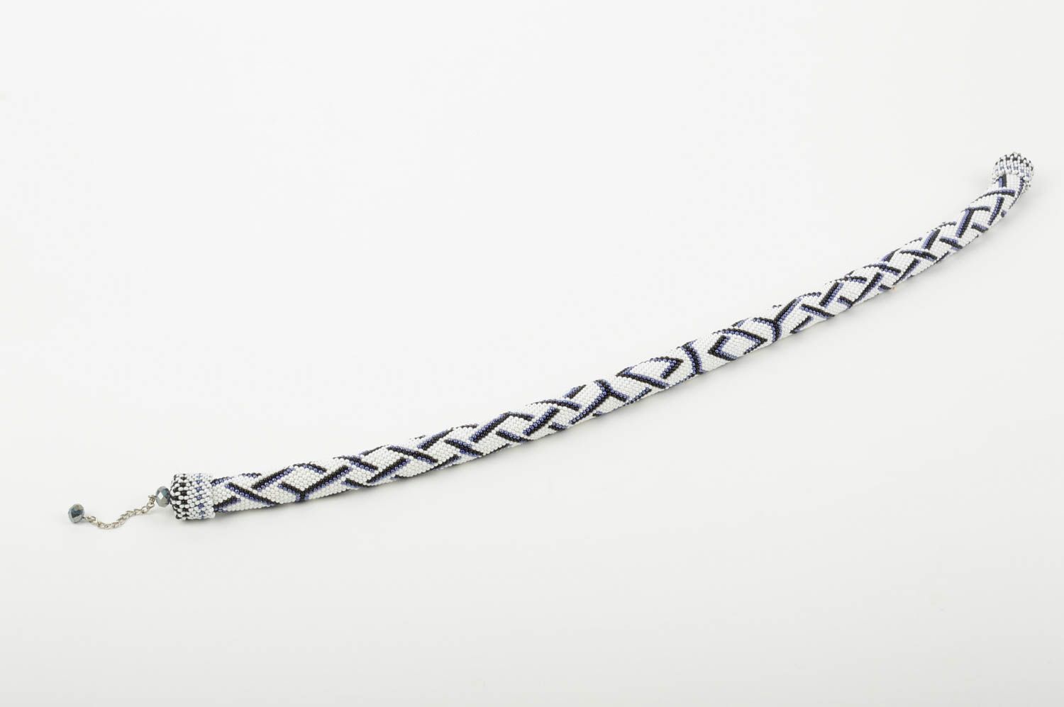 Handmade beaded cord necklace artisan jewelry beaded necklace designer jewelry photo 4