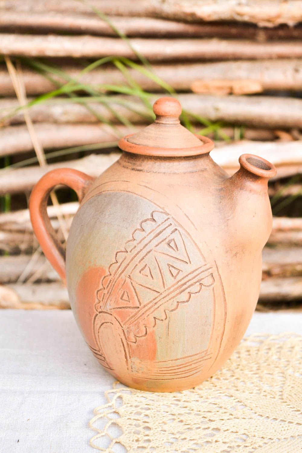 Stylish handmade teapot unusual ceramic ware beautiful designer home decor photo 1
