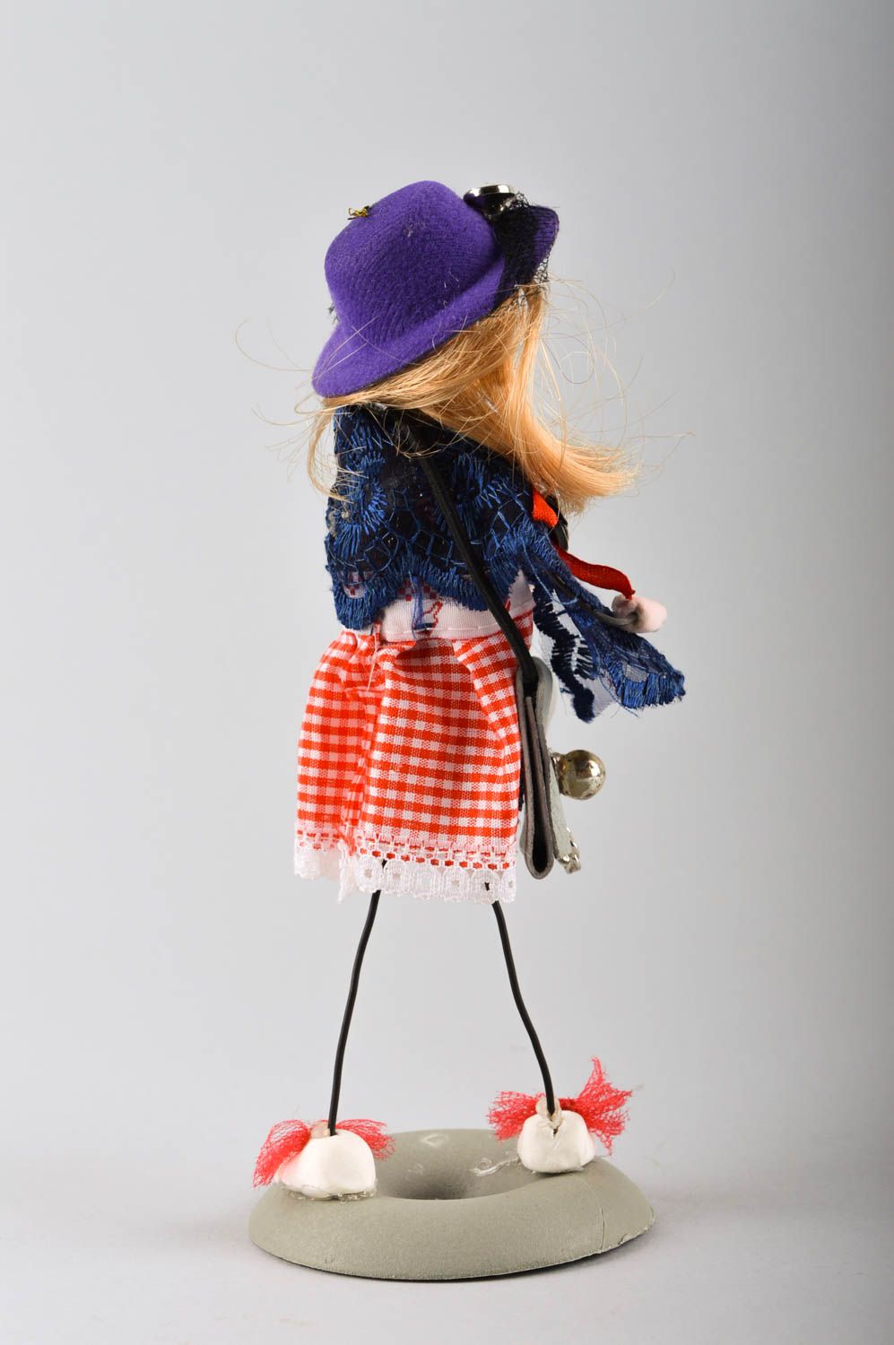 Bambola bella in stoffa fatta a mano pupazzo tessile tenero da collezione foto 5