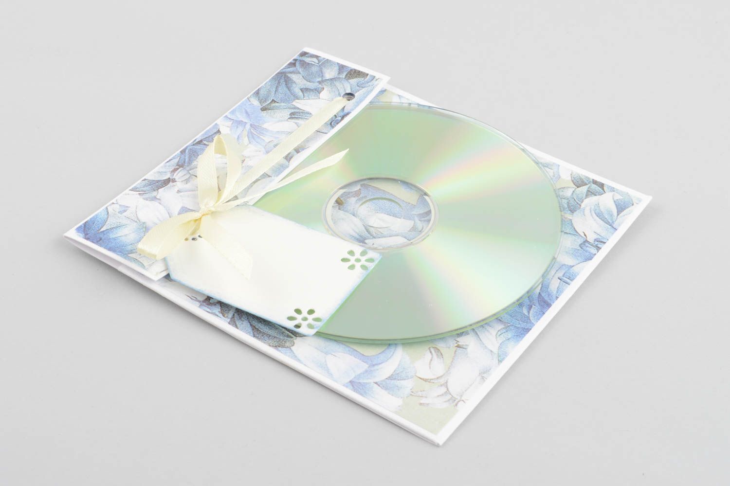 SD Hülle Papier SD DVD Hülle handmade CD Hülle Cover DVD Hülle Papier blau weiß foto 2