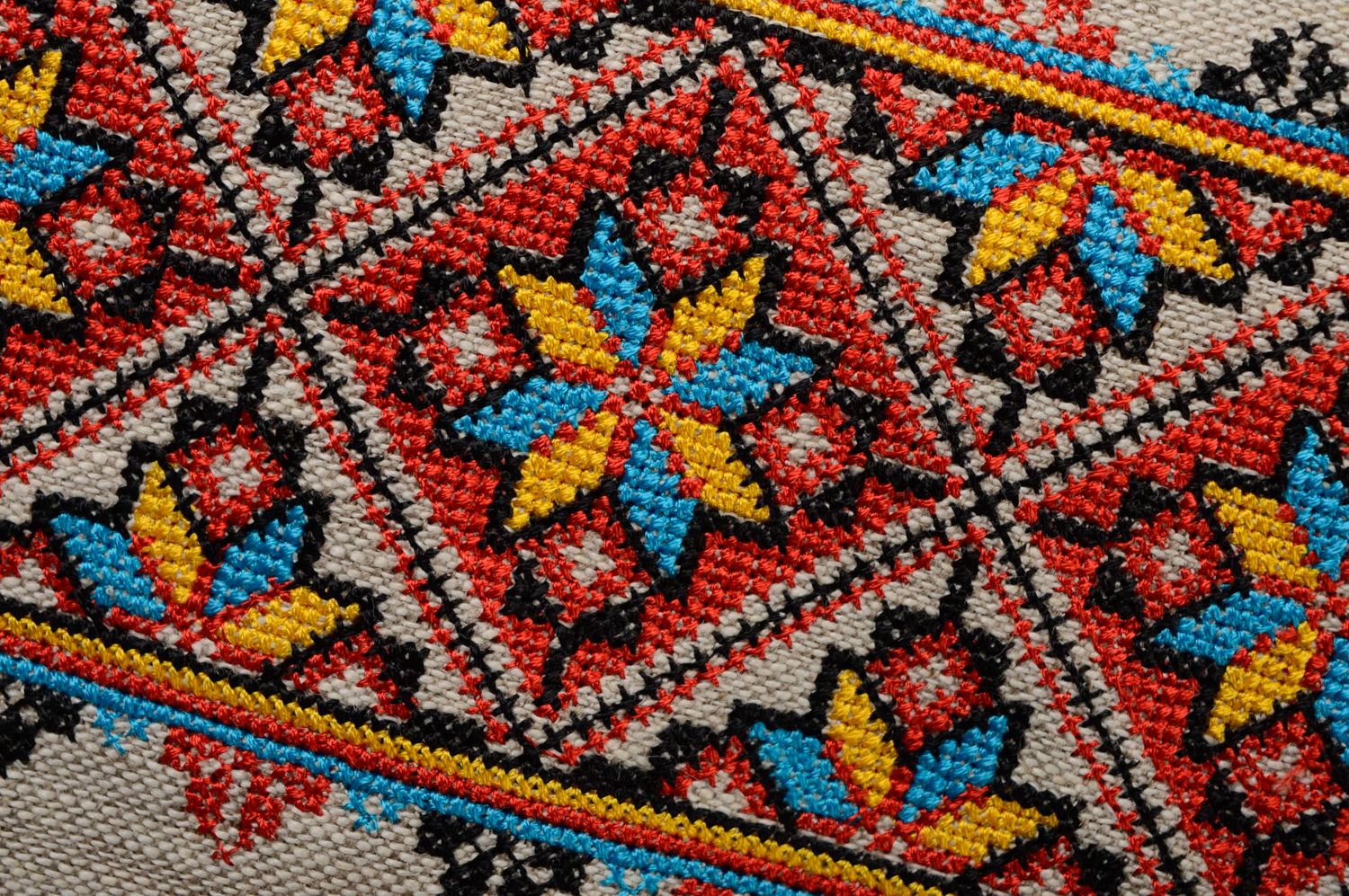 Женская сумка из ткани ручной работы с вышивкой крестиком фото 3