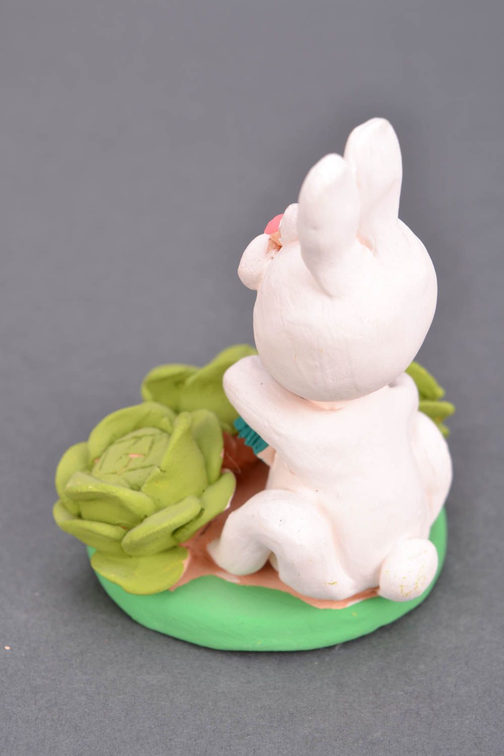Керамическая статуэтка Кролик с капустой фото 5