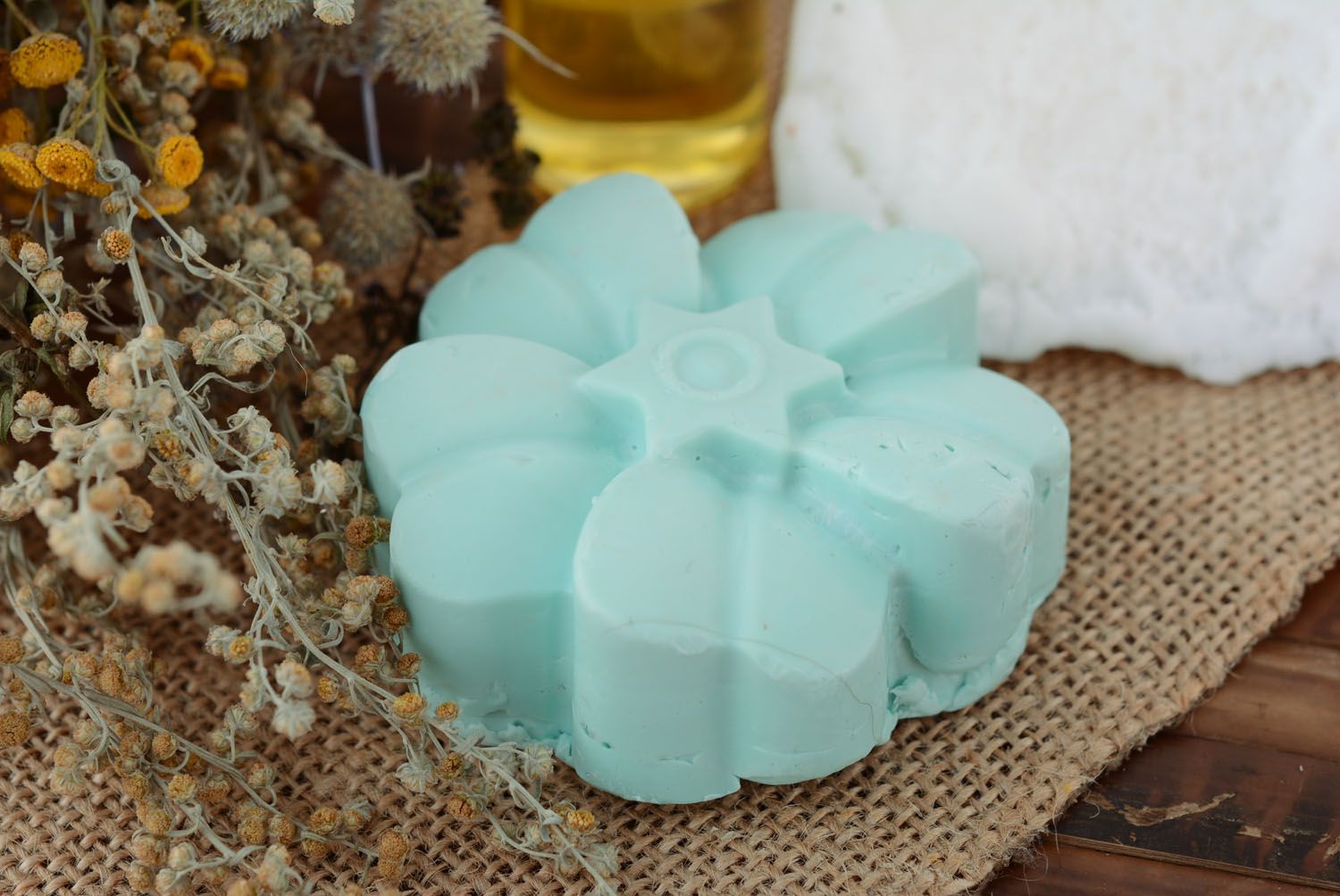 Jabón natural con arcilla azul foto 4