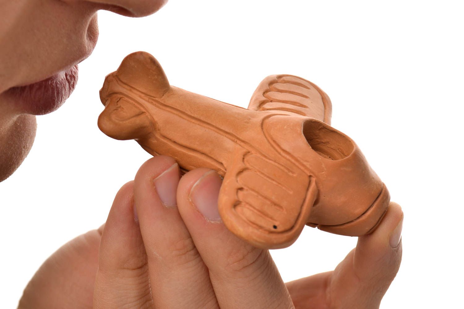 Keramik Handarbeit Rauch Pfeife Geschenk aus Ton kleine Tabakpfeife Flugzeug foto 1