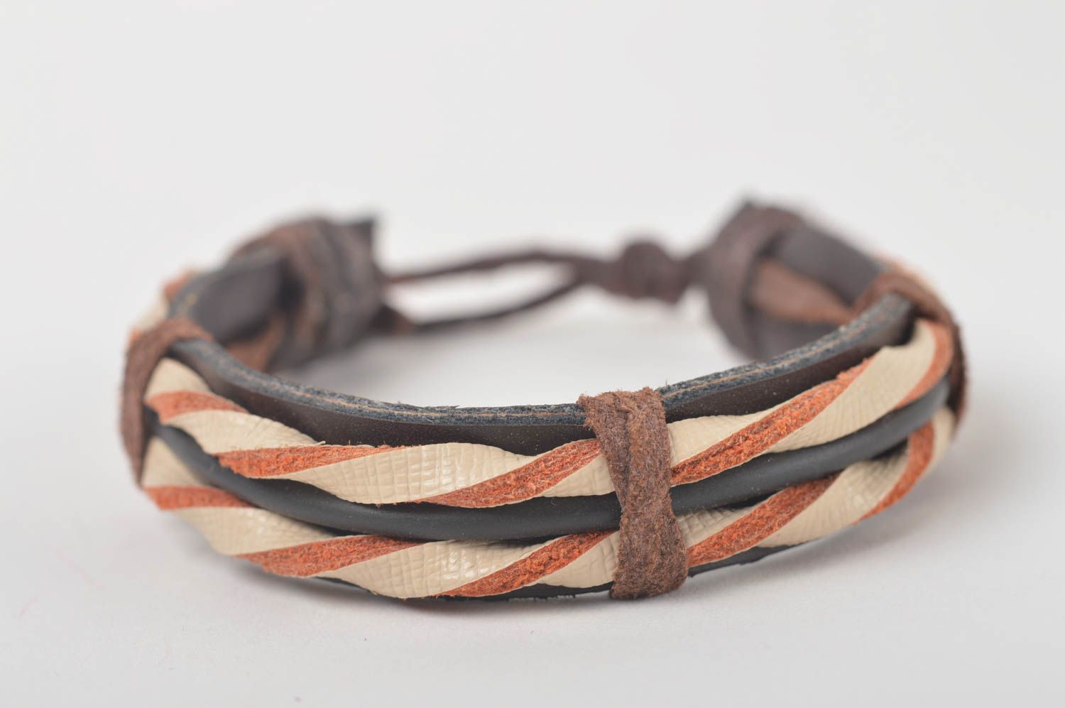 Unusual handmade leather bracelet designs designer accessories unisex bracelet photo 4