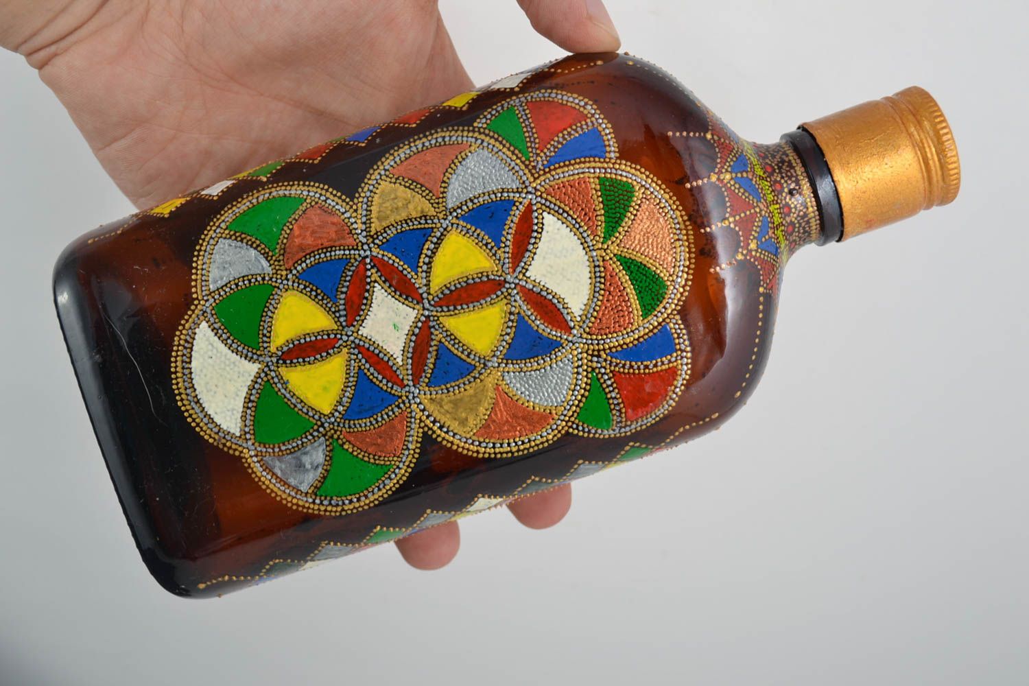 Botella de cristal para licor artesanal elemento decorativo regalo original  foto 5