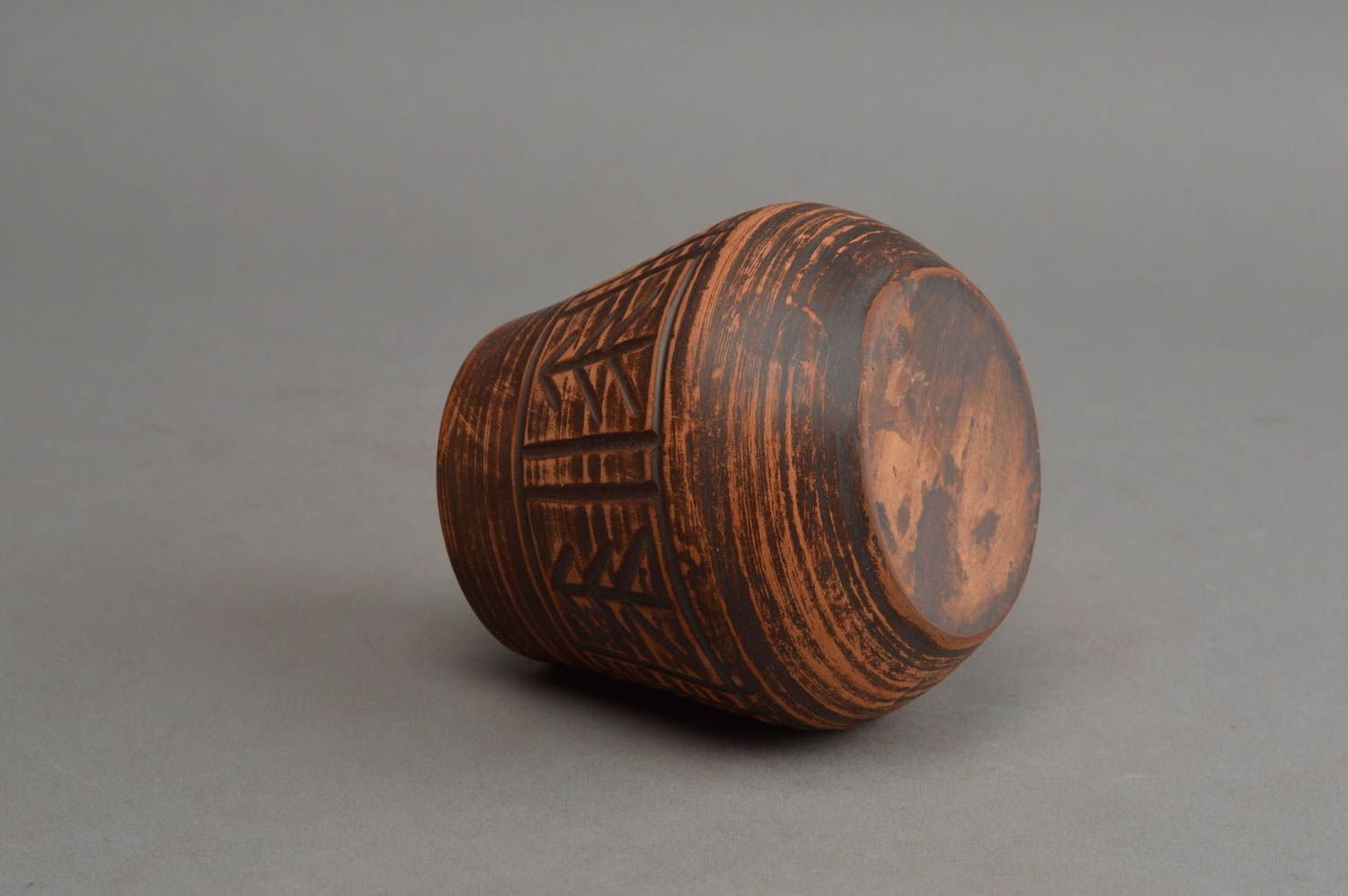 Keramik Becher ohne Henkel mit Muster ethnisch schön künstlerisch handmade 250ml foto 4