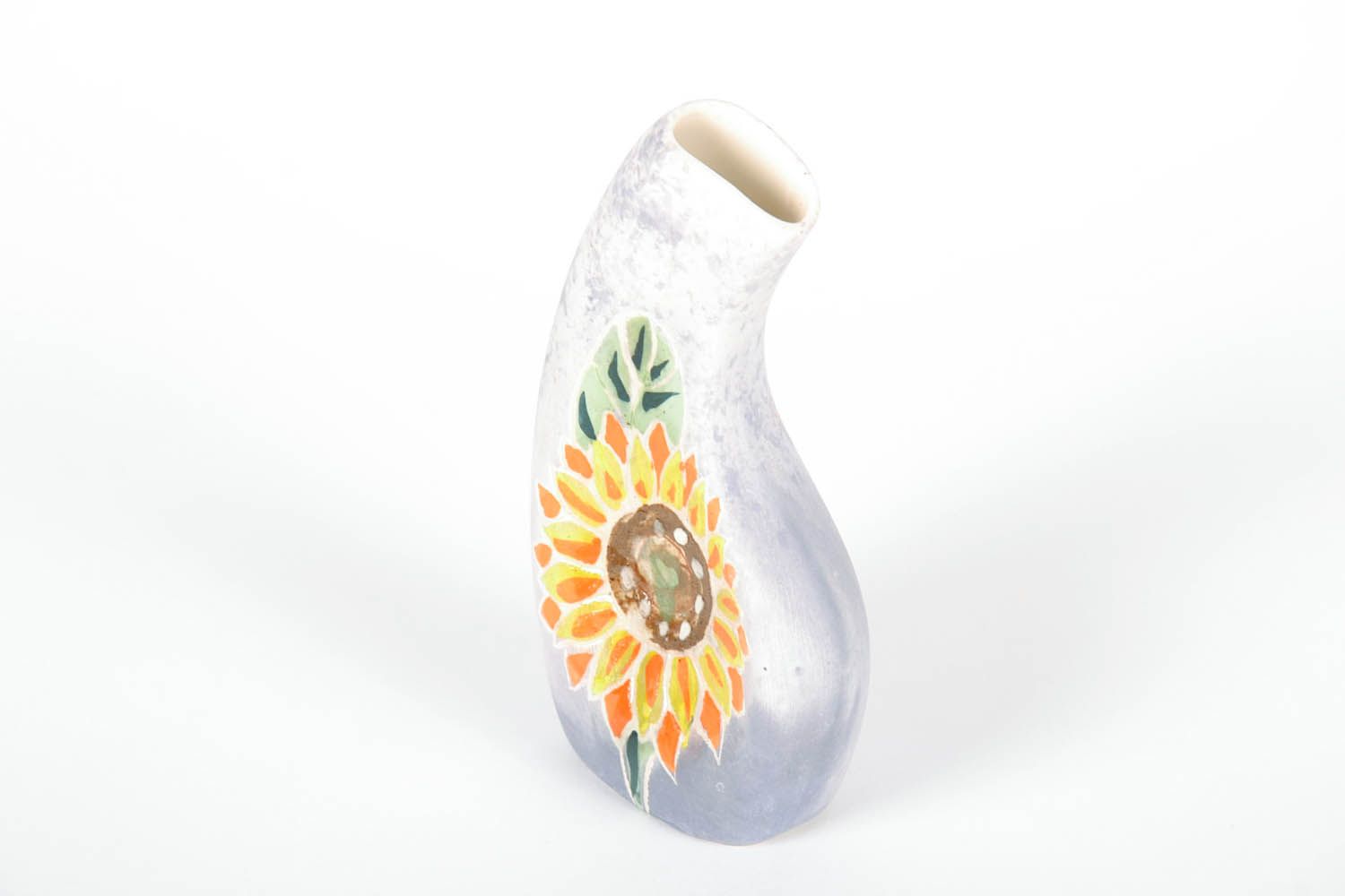 Глиняная ваза с авторским рисунком фото 5