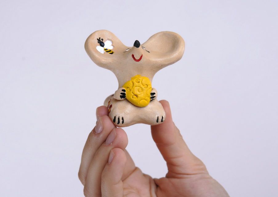 Свистулька Мышка с сыром фото 4