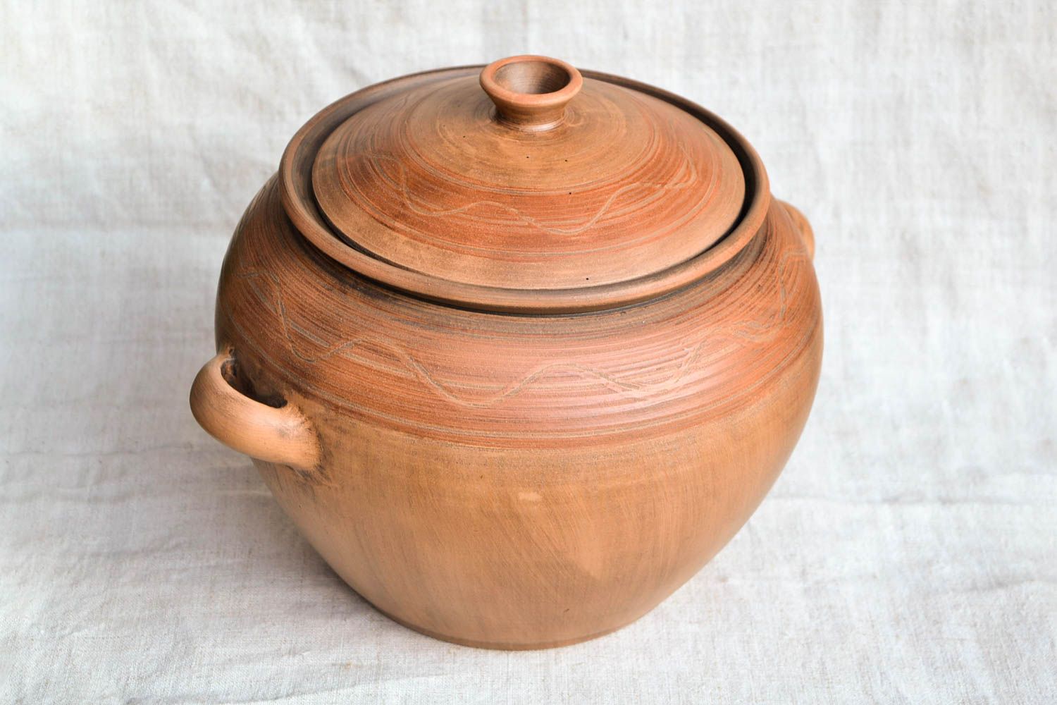 Pot de cuisine fait main Vaisselle céramique avec couvercle Décoration cuisine photo 4