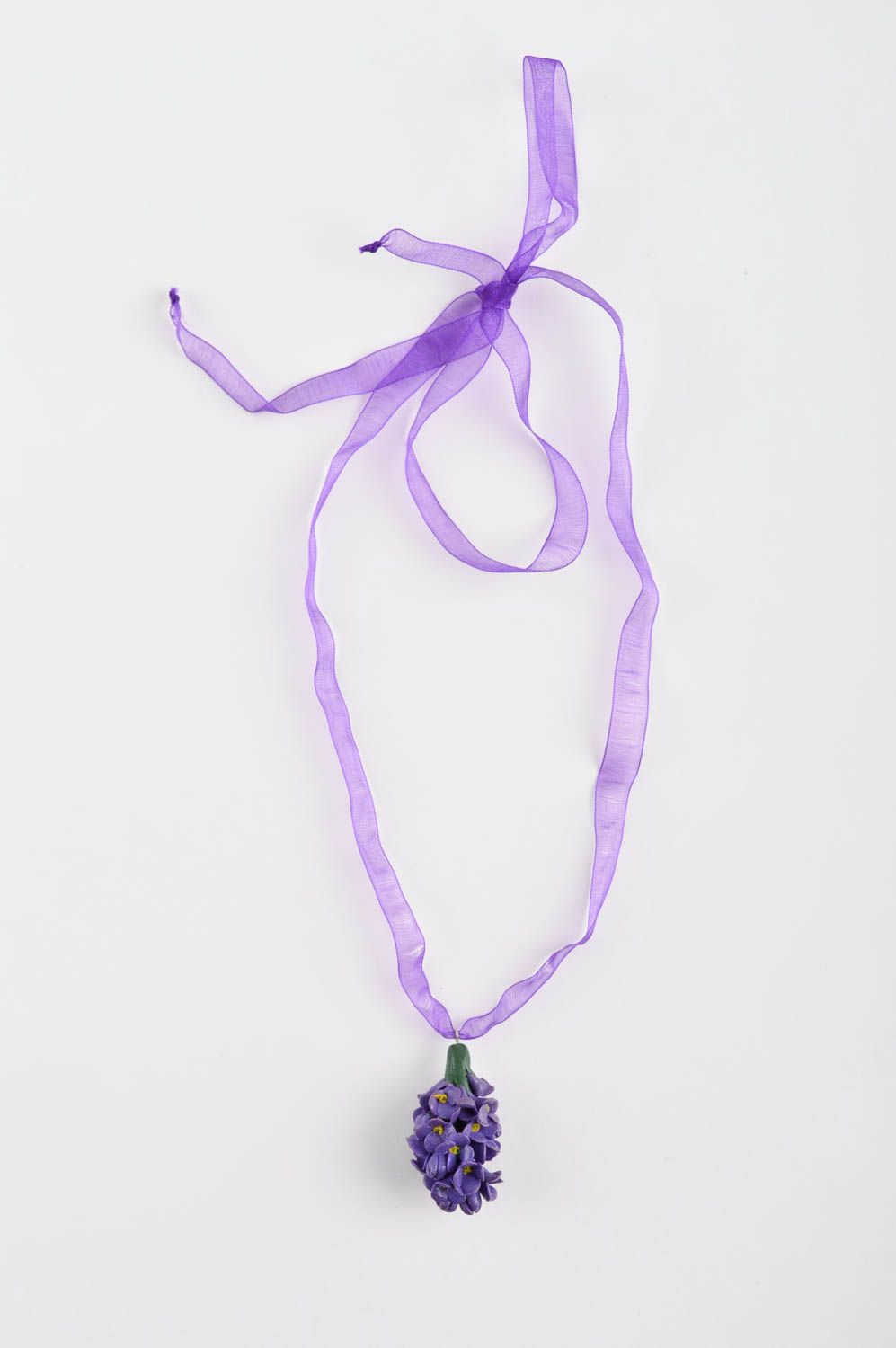 Handmade violettes Schmuck Set aus Polymer Ton Damen Ohrringe Schmuck Anhänger foto 3