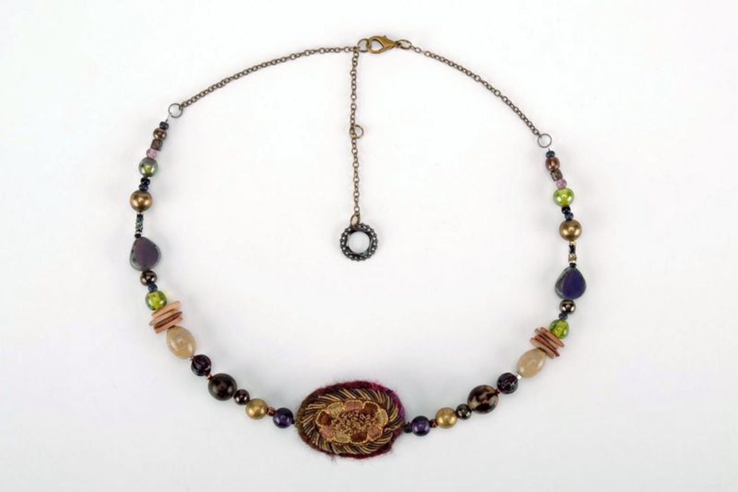 Necklace made from eco-friendly materials with embroidery photo 4