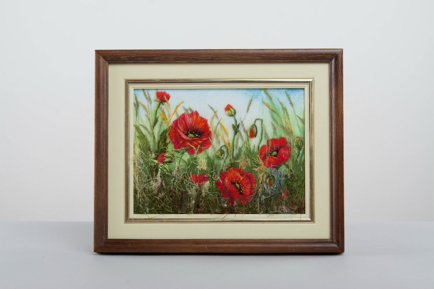 Embroidered picture Poppy Field photo 2