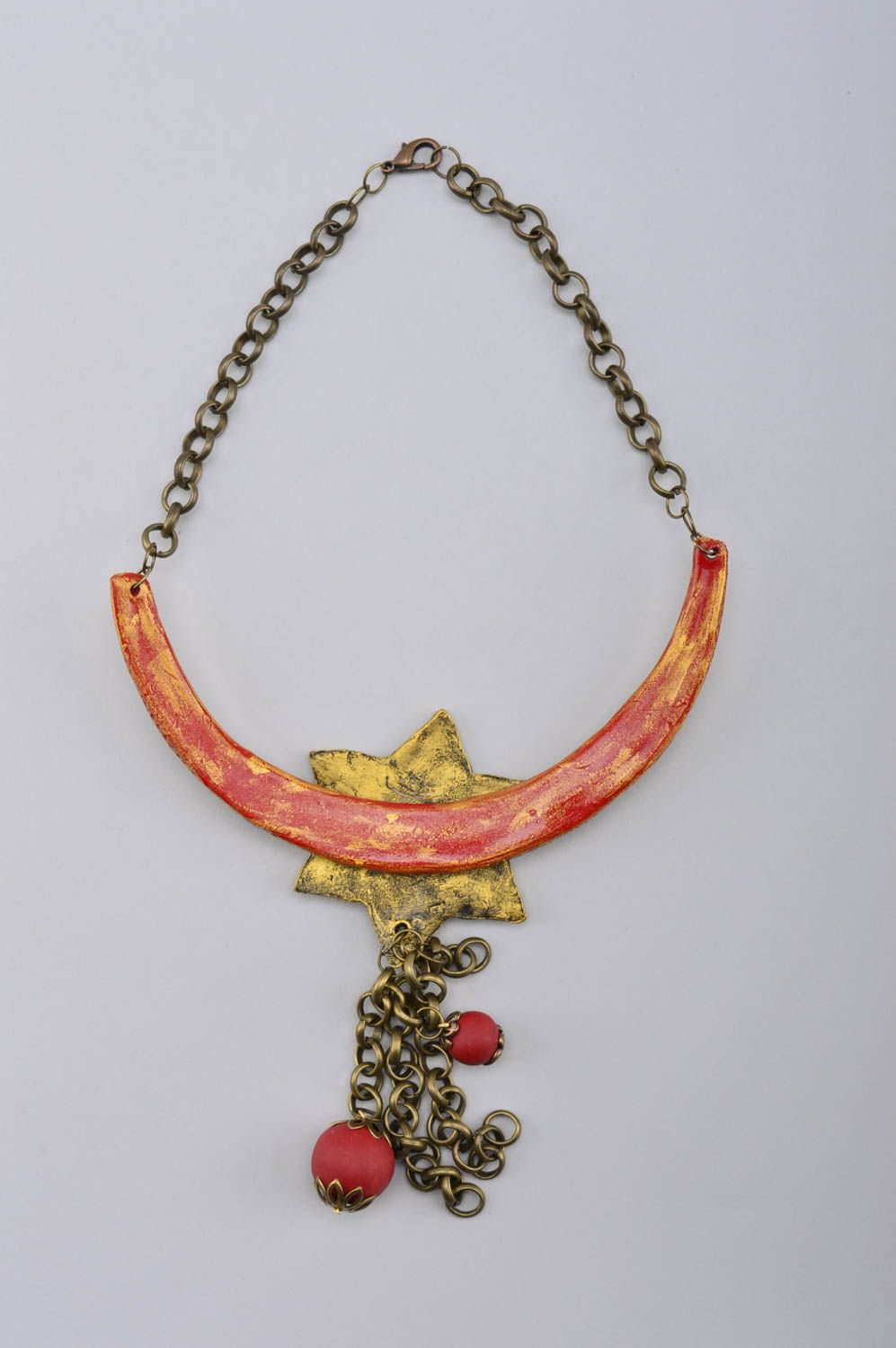 Handmade clay jewelry unusual plastic necklace designer cute necklace photo 5