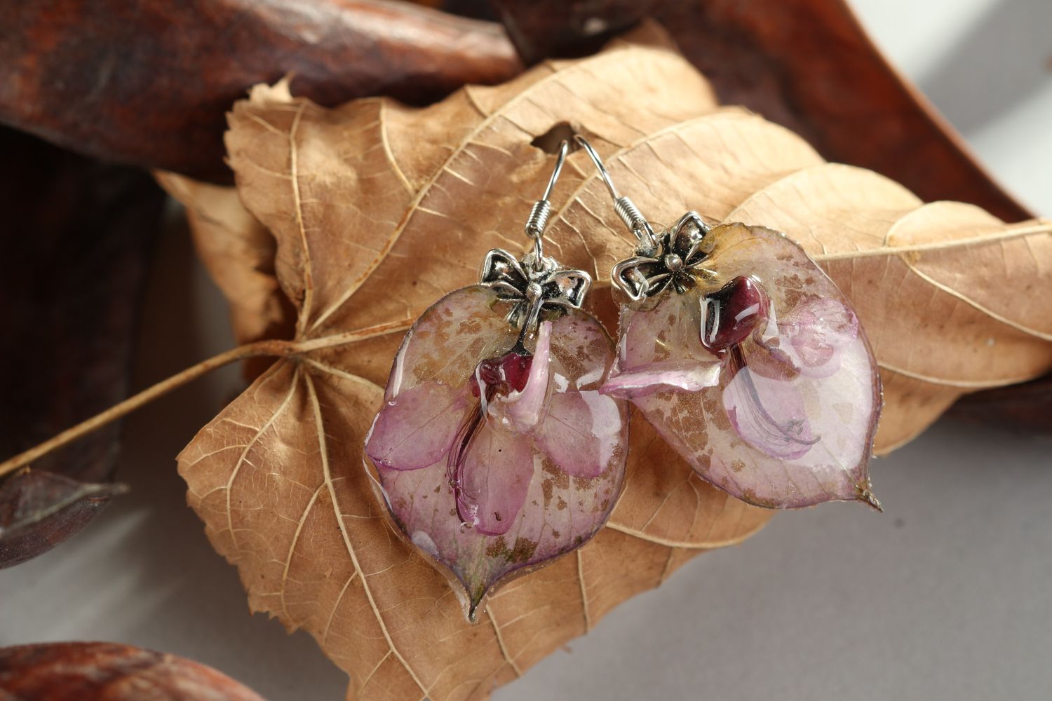 Handmade earrings botanical jewelry dangling earrings fashion accessories photo 1