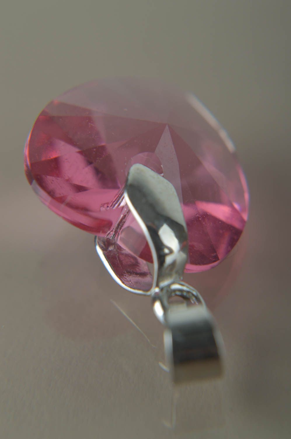 Бижутерия ручной работы стеклянный кулон розовое сердечко модная бижутерия фото 5