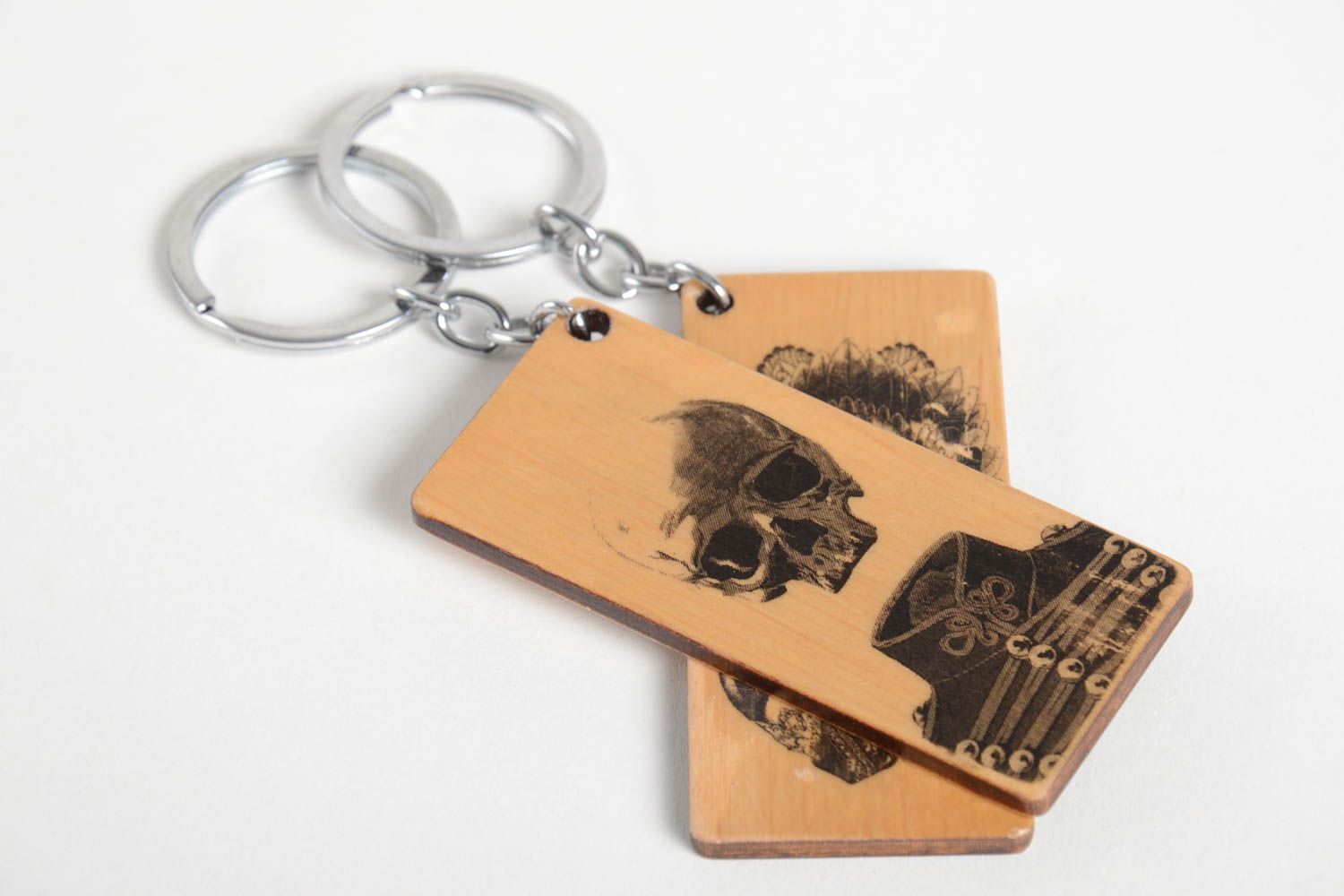 Handmade keychains wooden gifts key accessories 2 key rings unique gifts photo 3