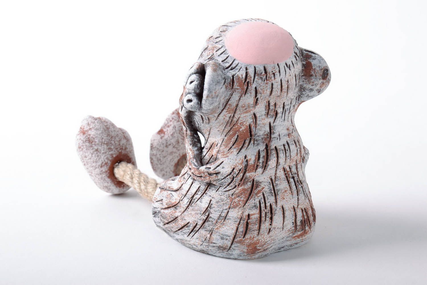 Scimmia in ceramica fatta a mano figurina divertente souvenir originale foto 4