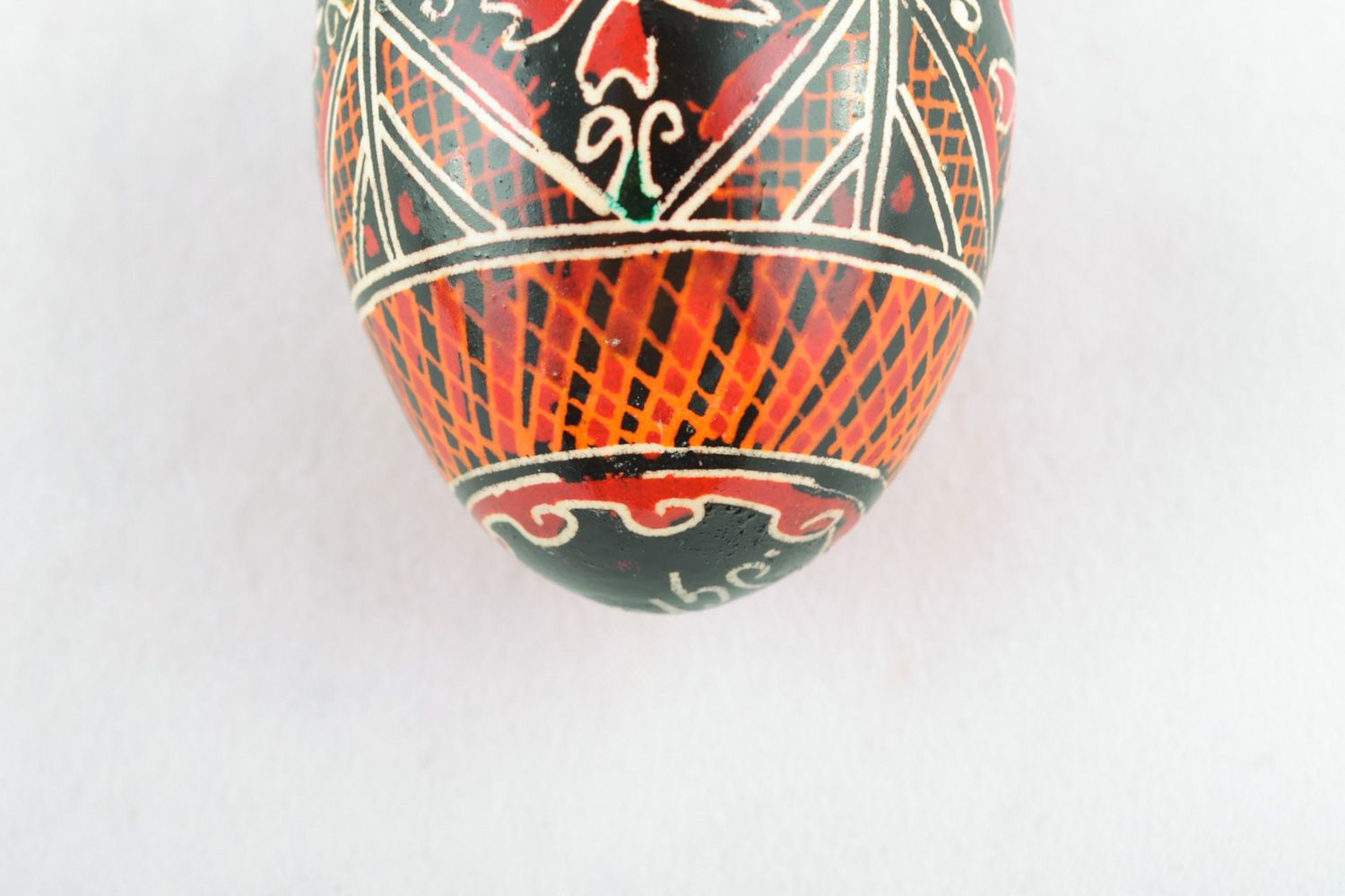 Beautiful colorful decorative Easter egg with handmade painting for present photo 3