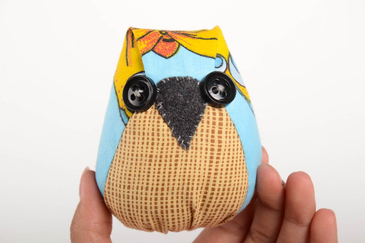 Handmade originelles Kuscheltier Eule Stoff Spielzeug Geschenk für Kinder foto 3
