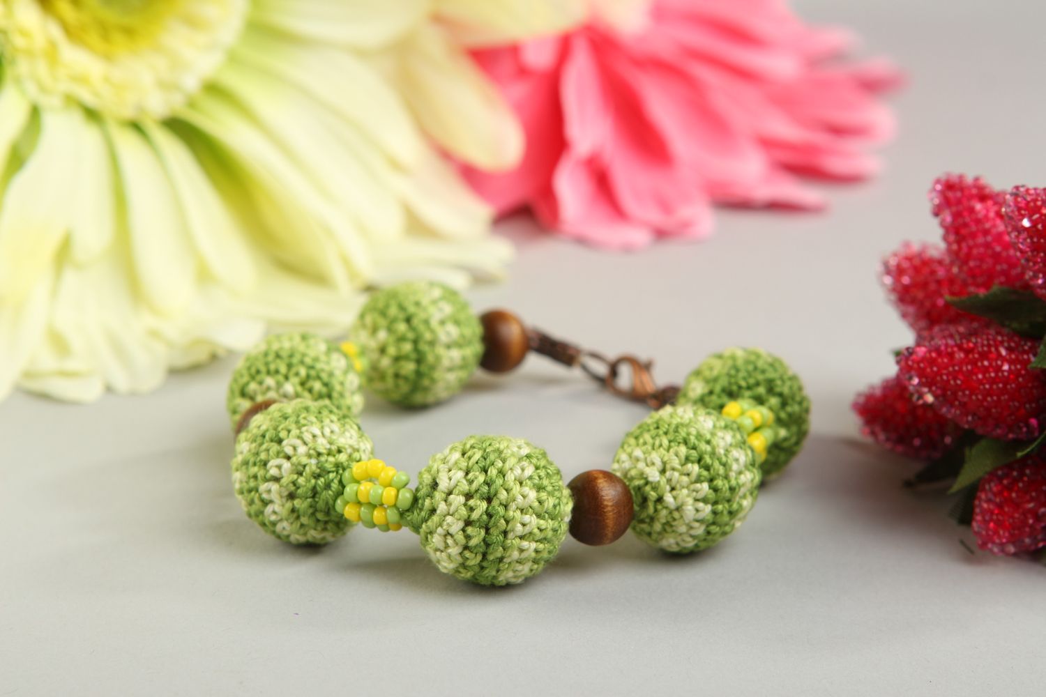 Handmade bracelet designer accessory gift ideas unusual jewelry crochet bracelet photo 1