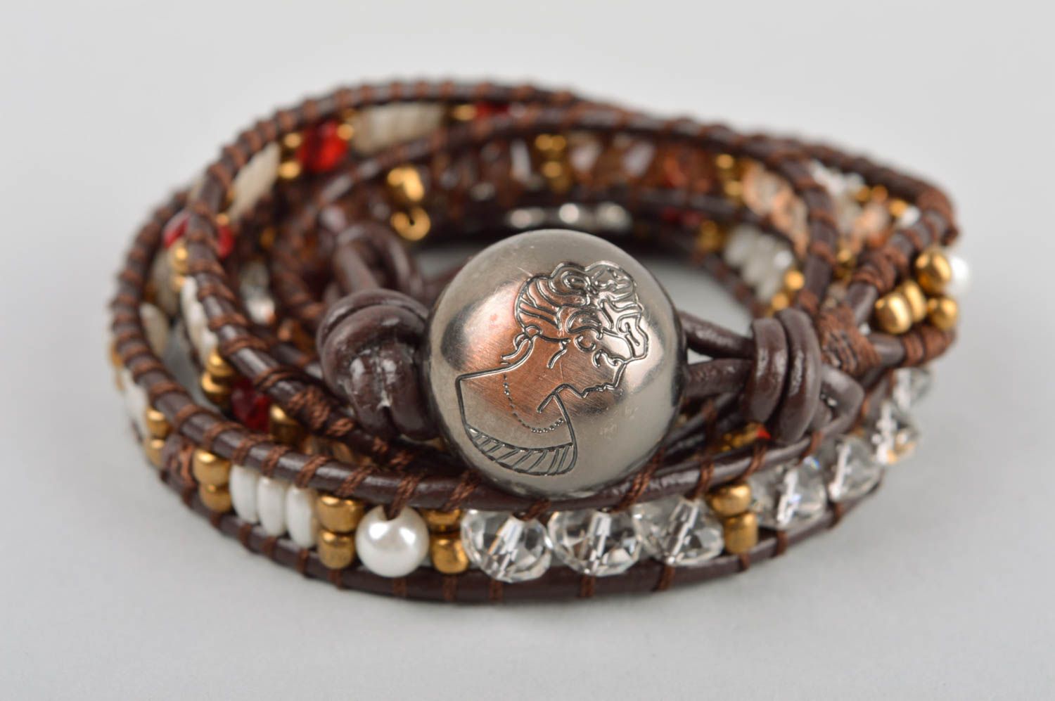 Handmade bracelet designer accessories beaded jewelry wrap bracelet gift for her photo 3