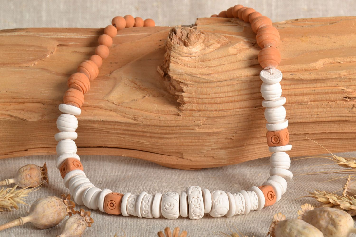 Ceramic handmade necklace photo 1