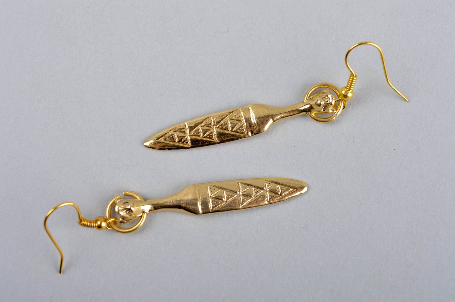 Handmade unusual earrings stylish designer earrings brass metal jewelry photo 5