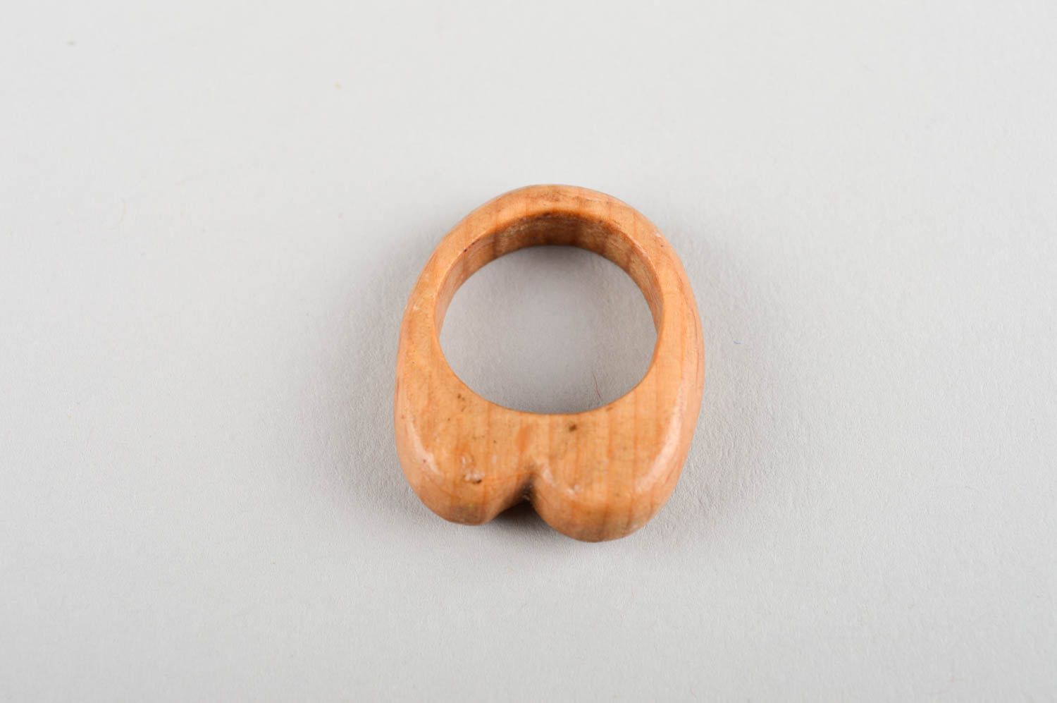 Кольцо ручной работы кольцо для девушек сердечко изделие из дерева очень милое фото 3