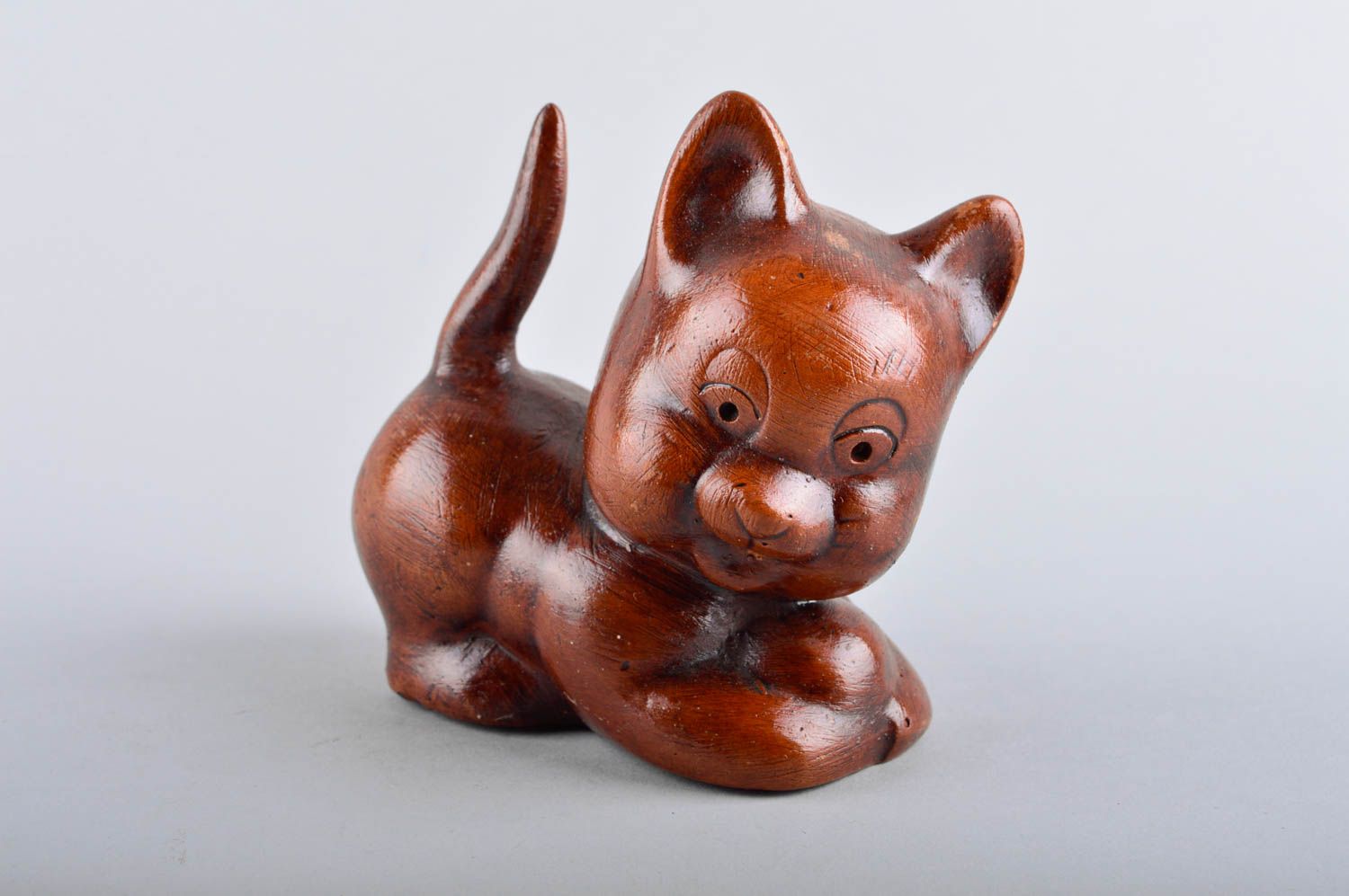 Tirelire céramique originale Tirelire fait main Déco maison petit chat photo 2