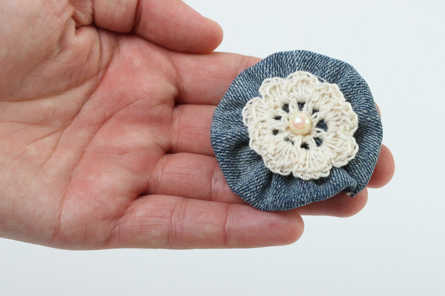 Фурнитура для бижутерии ручной работы швейная фурнитура вязаный цветок с джинсом фото 5